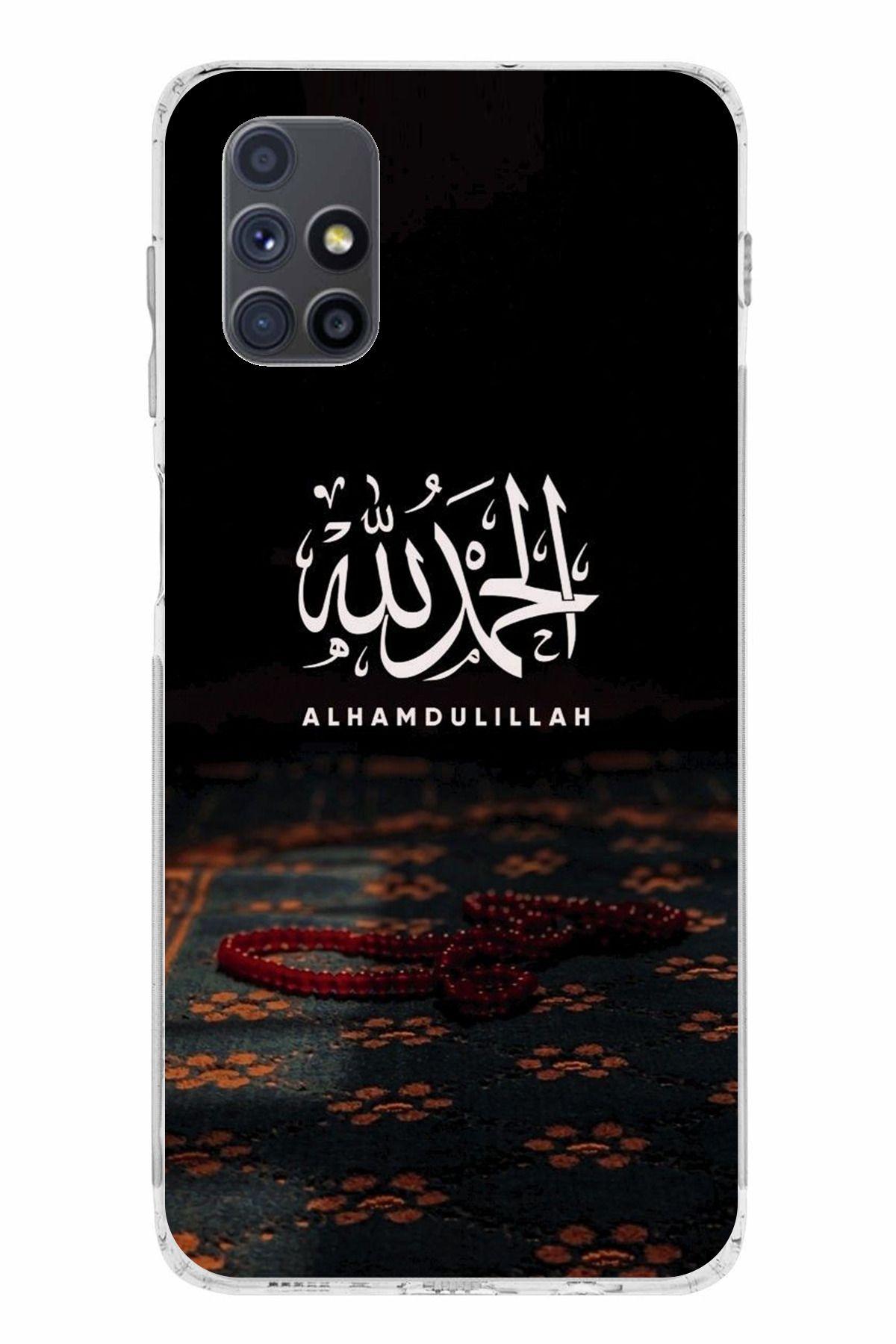 TechTree Samsung Galaxy M51 Uyumlu Elhamdülillah Tesbih Şeffaf Silikon Kılıf
