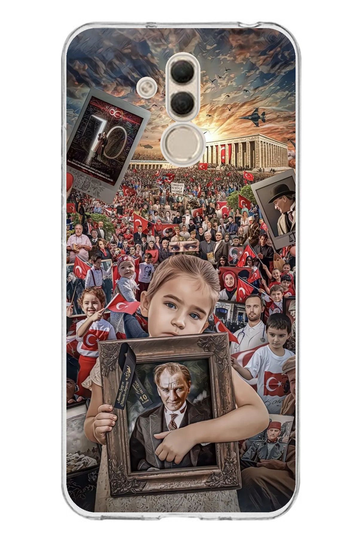 TechTree Huawei Mate 20 Lite Uyumlu Anıtkabir Atatürk Portre Şeffaf Silikon Kılıf