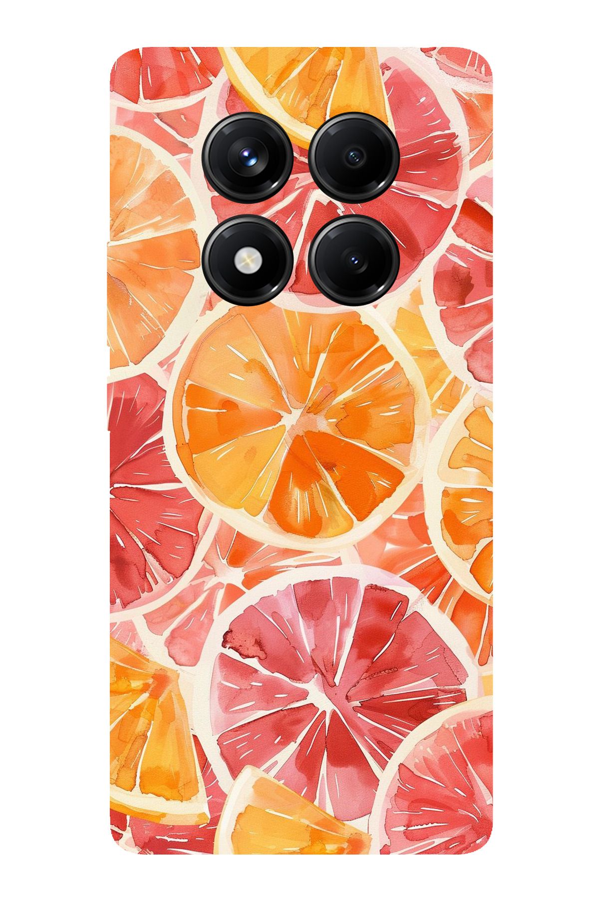 TechTree Redmi Note 14 Pro 5G Uyumlu Portakal Sulu Boya Şeffaf Silikon Kılıf