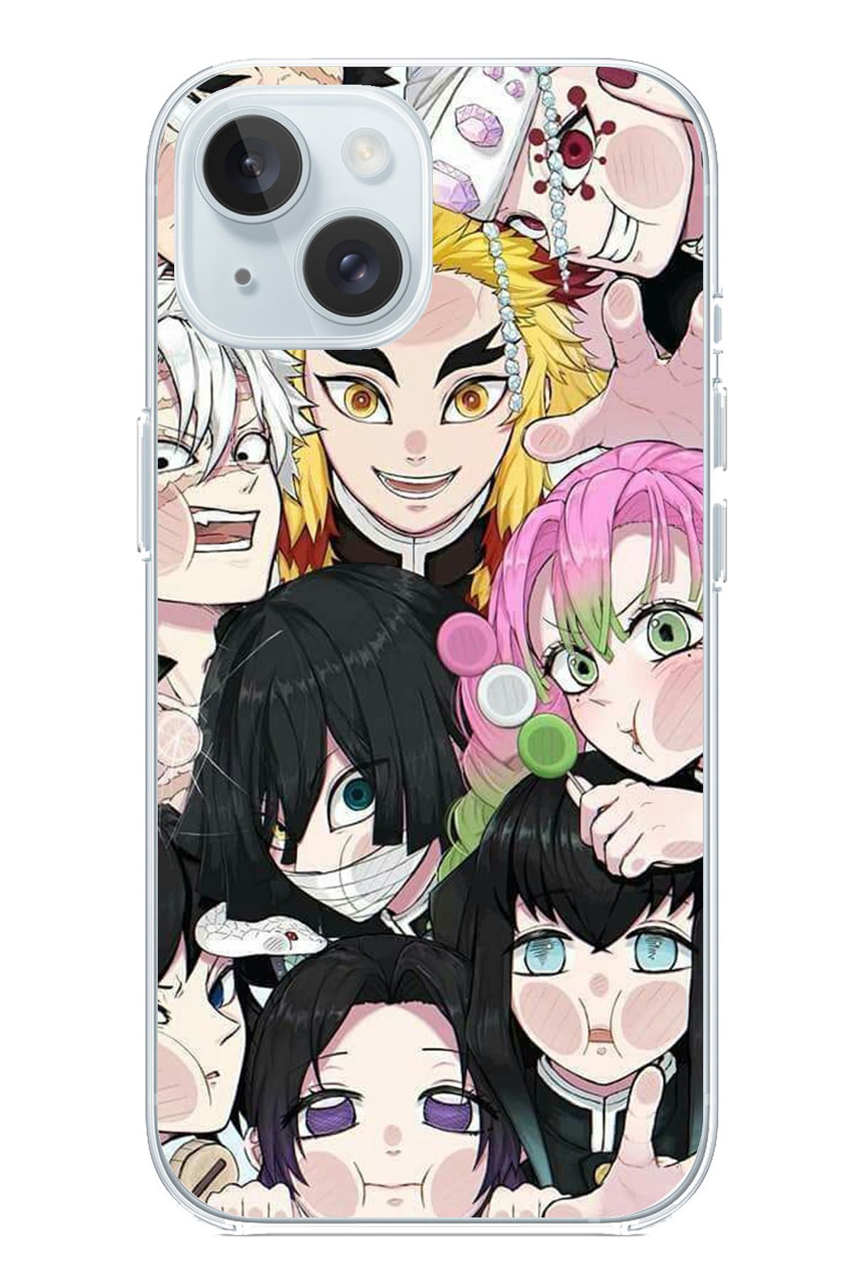 TechTree iPhone 15 Uyumlu Demon Slayer Manga Şeffaf Silikon Kılıf