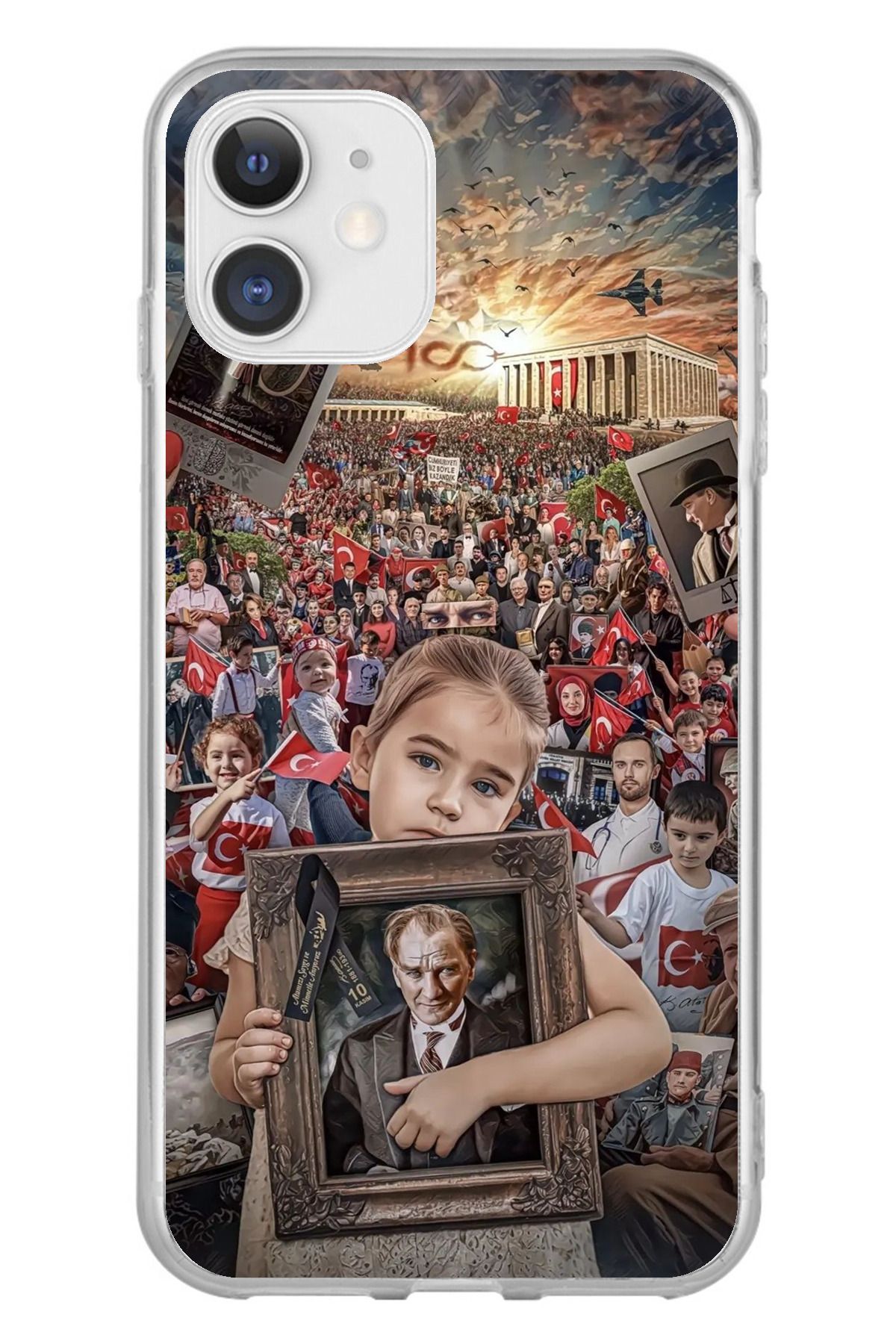 TechTree iPhone 11 Uyumlu Anıtkabir Atatürk Portre Şeffaf Silikon Kılıf