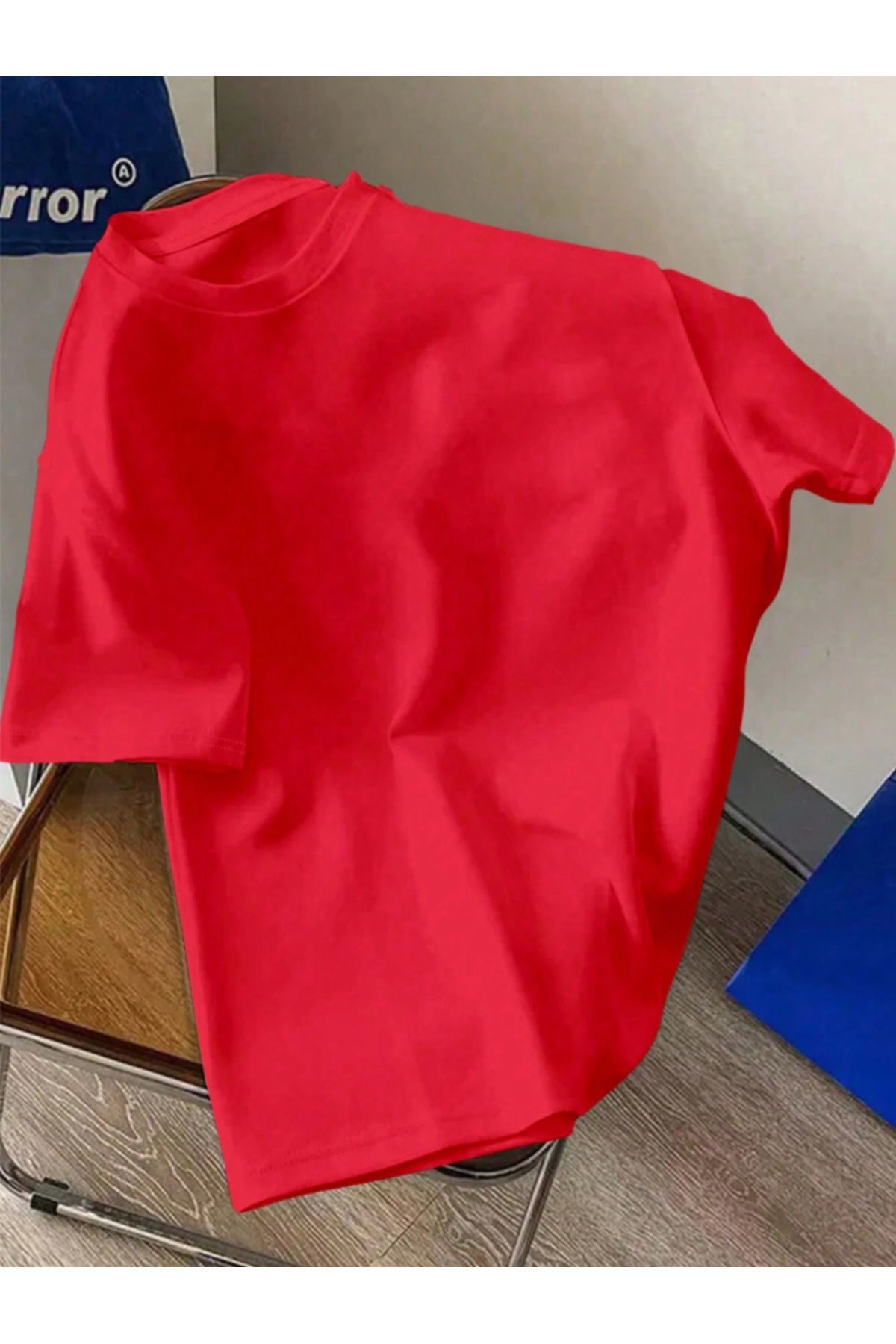 Tarzsokak Unisex Oversize Düz Tişört – Pamuklu Rahat Kesim Erkek/Kadın
