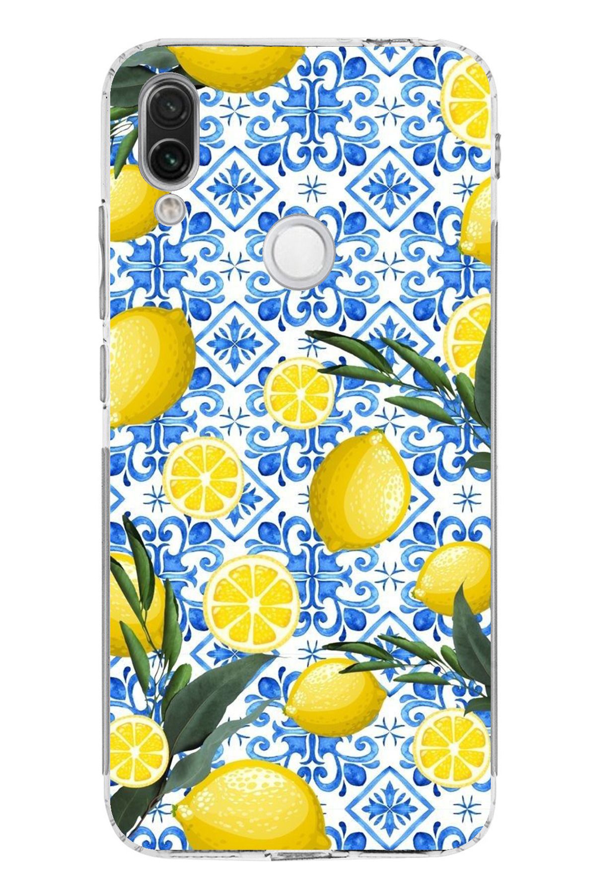 TechTree Redmi Note 7 Uyumlu Limon Sulu Boya Şeffaf Silikon Kılıf