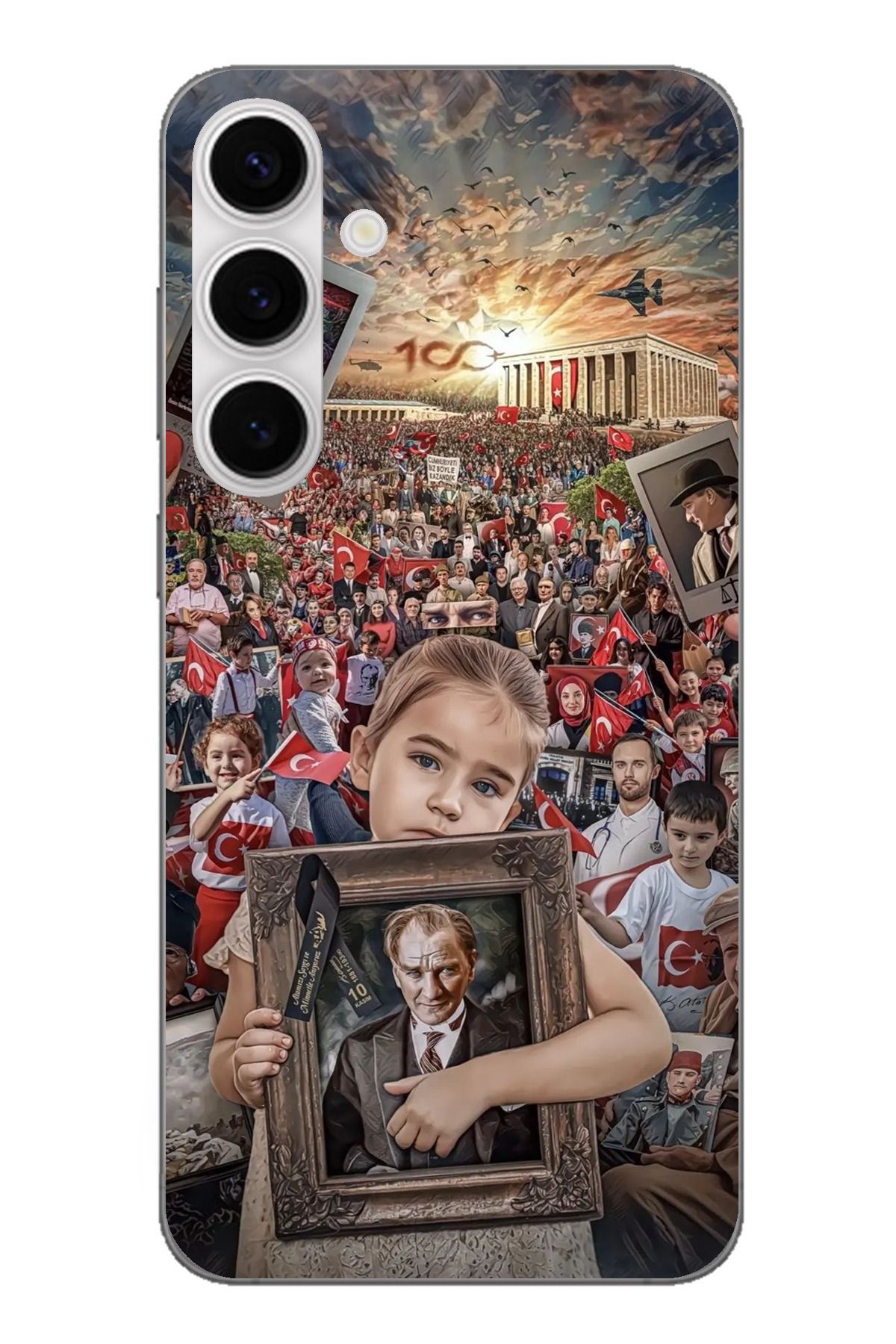 TechTree Samsung Galaxy S24 FE Uyumlu Anıtkabir Atatürk Portre Şeffaf Silikon Kılıf