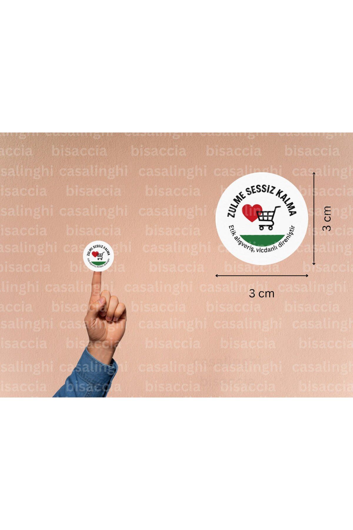 CASALINGHI Zulme Sessiz Kalma Etiketi Etik Alışveriş Vicdanlı Direniştir Sticker Free Palestine 3 Cm (84 Adet)