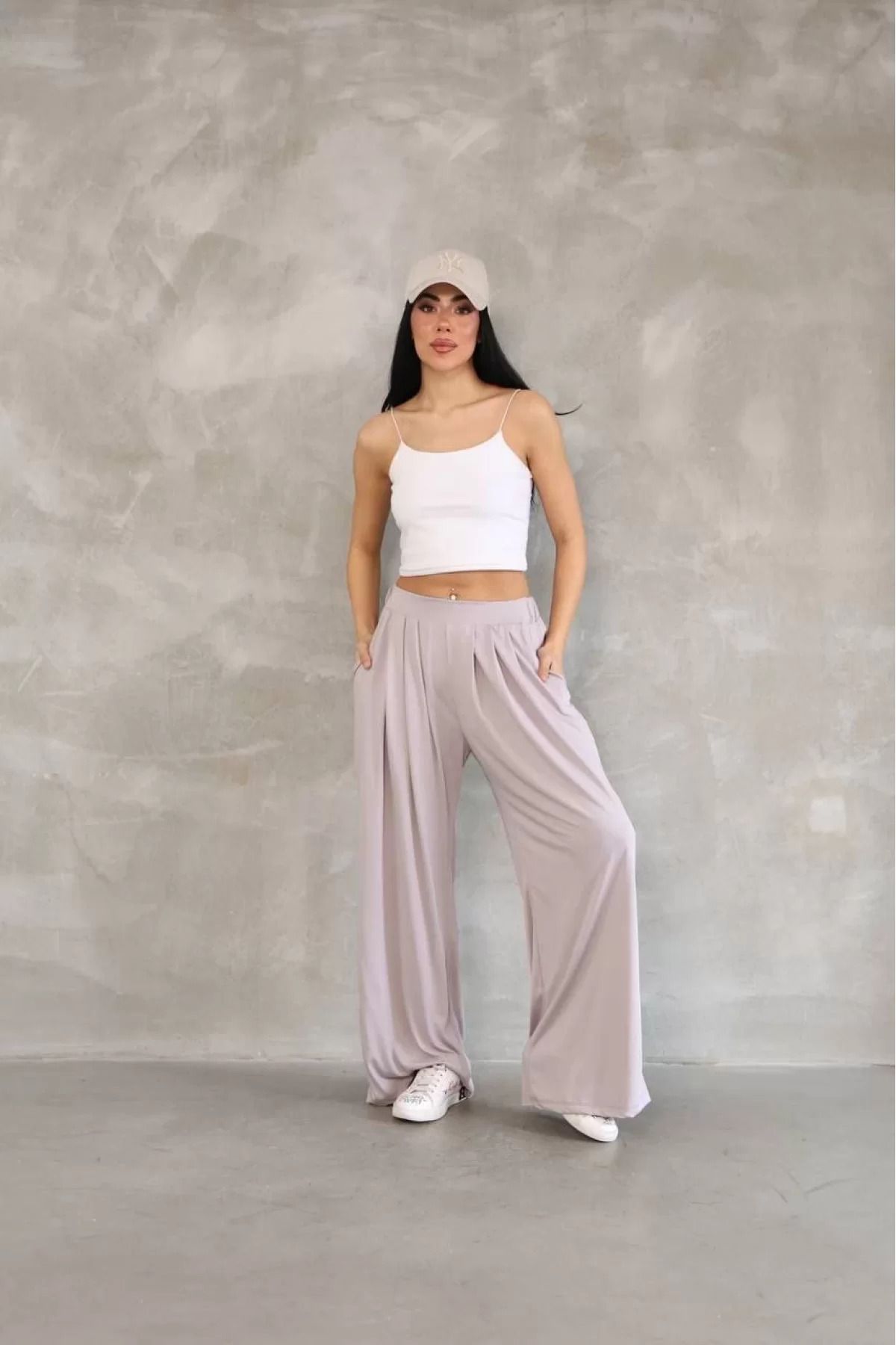 BBbutik Yumuşak Dokulu Kadın Kumaş Boru Paça Salaş Eşofman