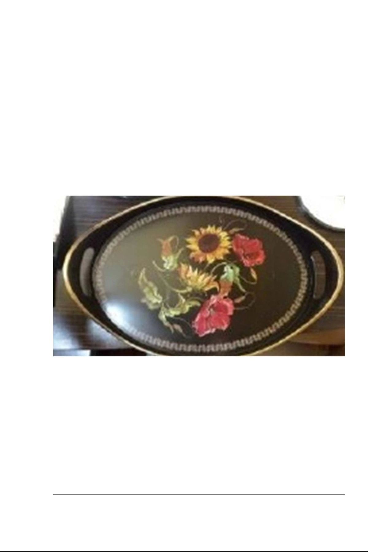PRATİKOBA Oval Hira Desenli Sunum Tepsisi Royaleks-İSR-5723