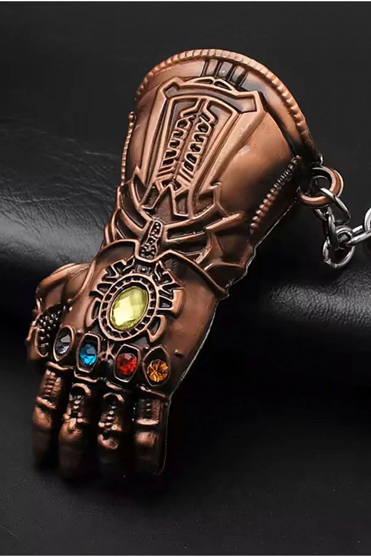 Mimi Aksesuar 3D Marvel Avengers Serisi (Thonos) Sonsuzluk Eldiveni Taşlı Metal Anahtarlık