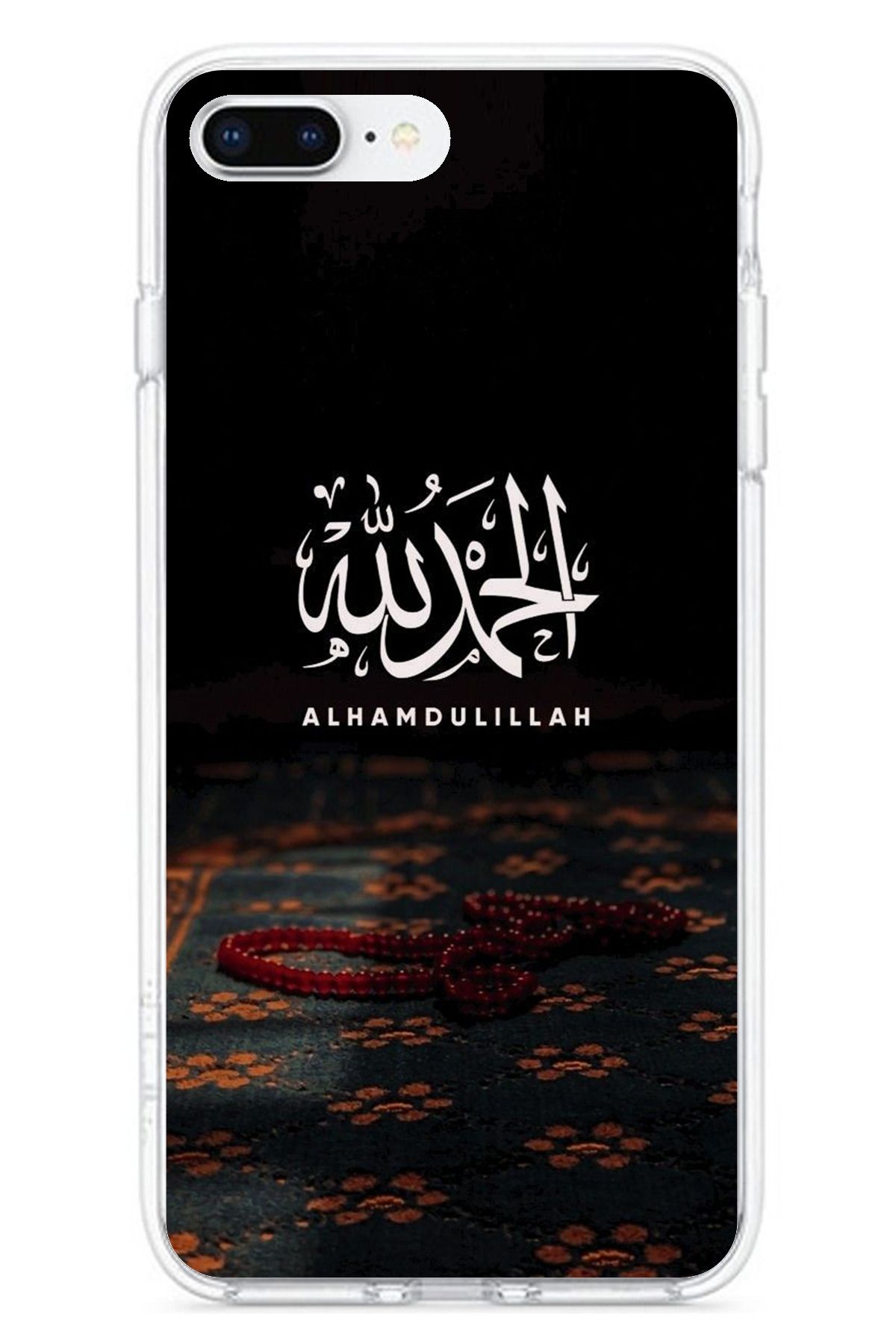 TechTree iPhone 7 PLUS / 8 PLUS Uyumlu Elhamdülillah Tesbih Şeffaf Silikon Kılıf