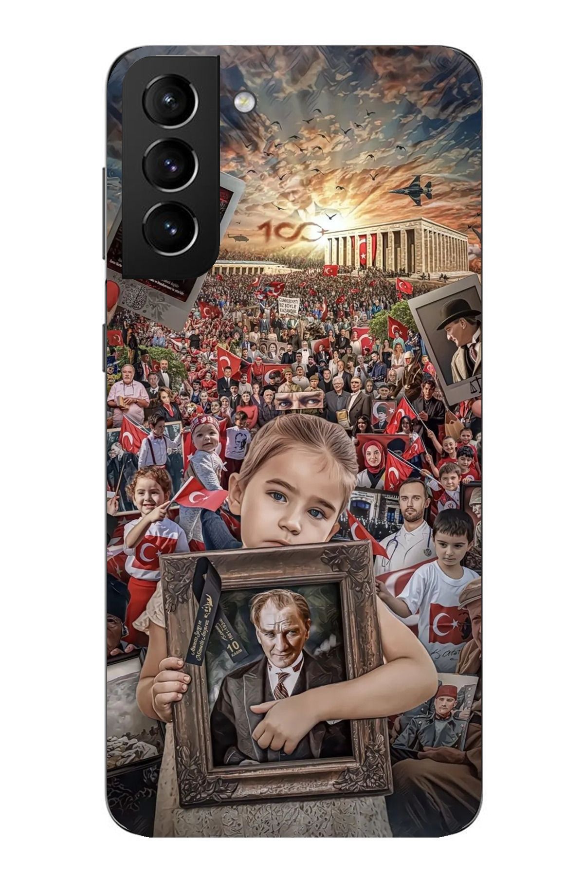 TechTree Samsung Galaxy S21 PLUS Uyumlu Anıtkabir Atatürk Portre Şeffaf Silikon Kılıf