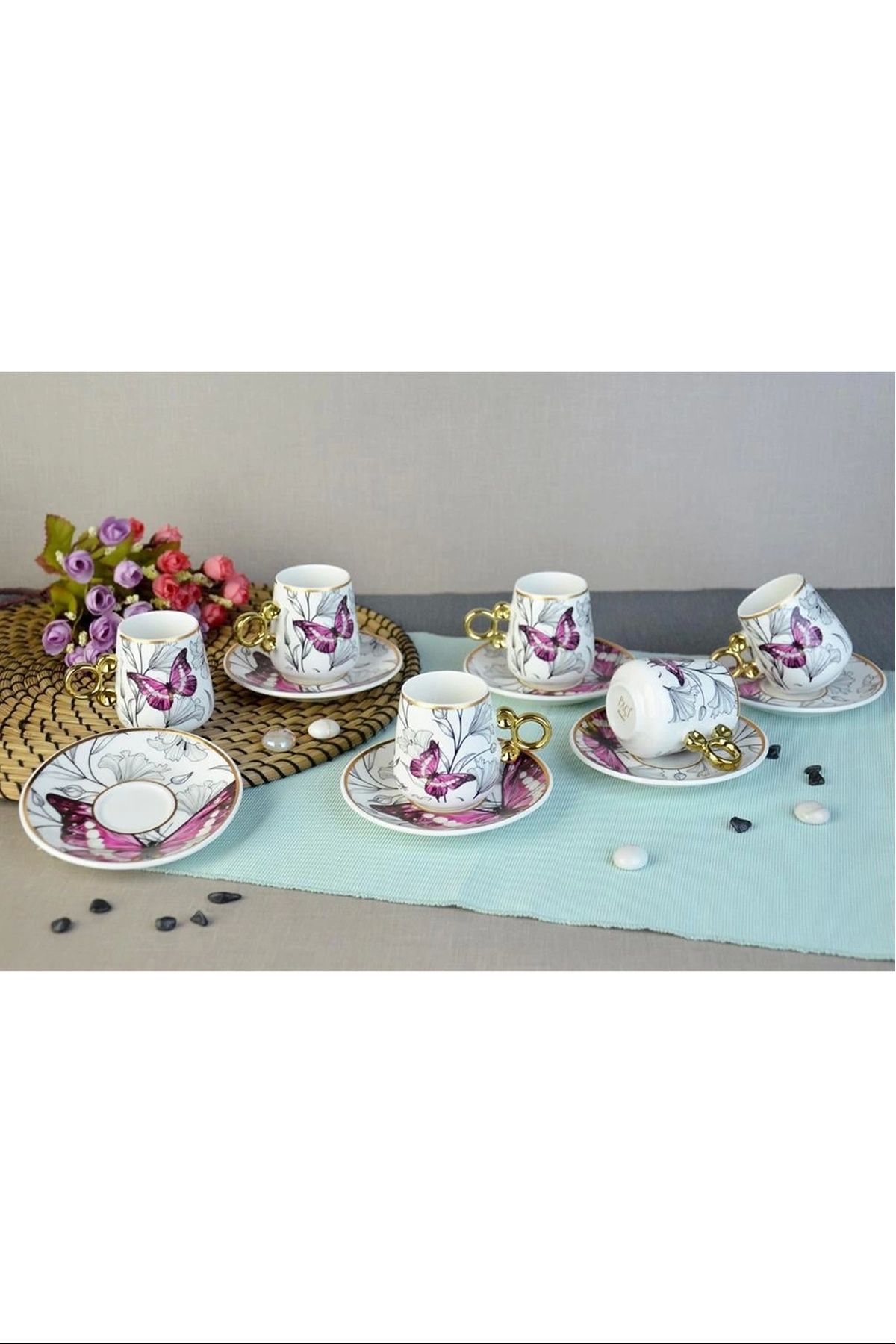 PRATİKOBA Floral Porselen Kahve Fincanı Royaleks-82454