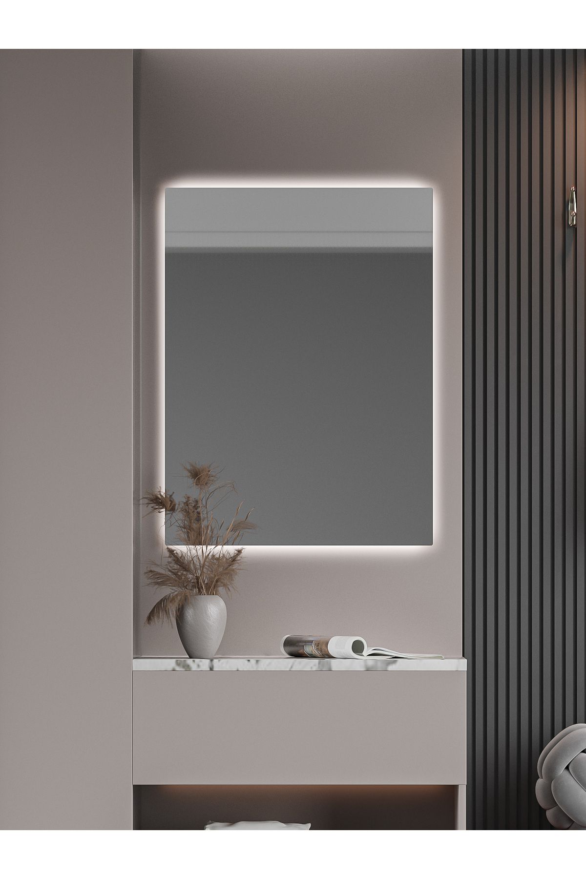 Albus Home - Nil LED Aydınlatmalı Ayna - SATİNASIZ - Tri-Color + Dimmer + Defogger