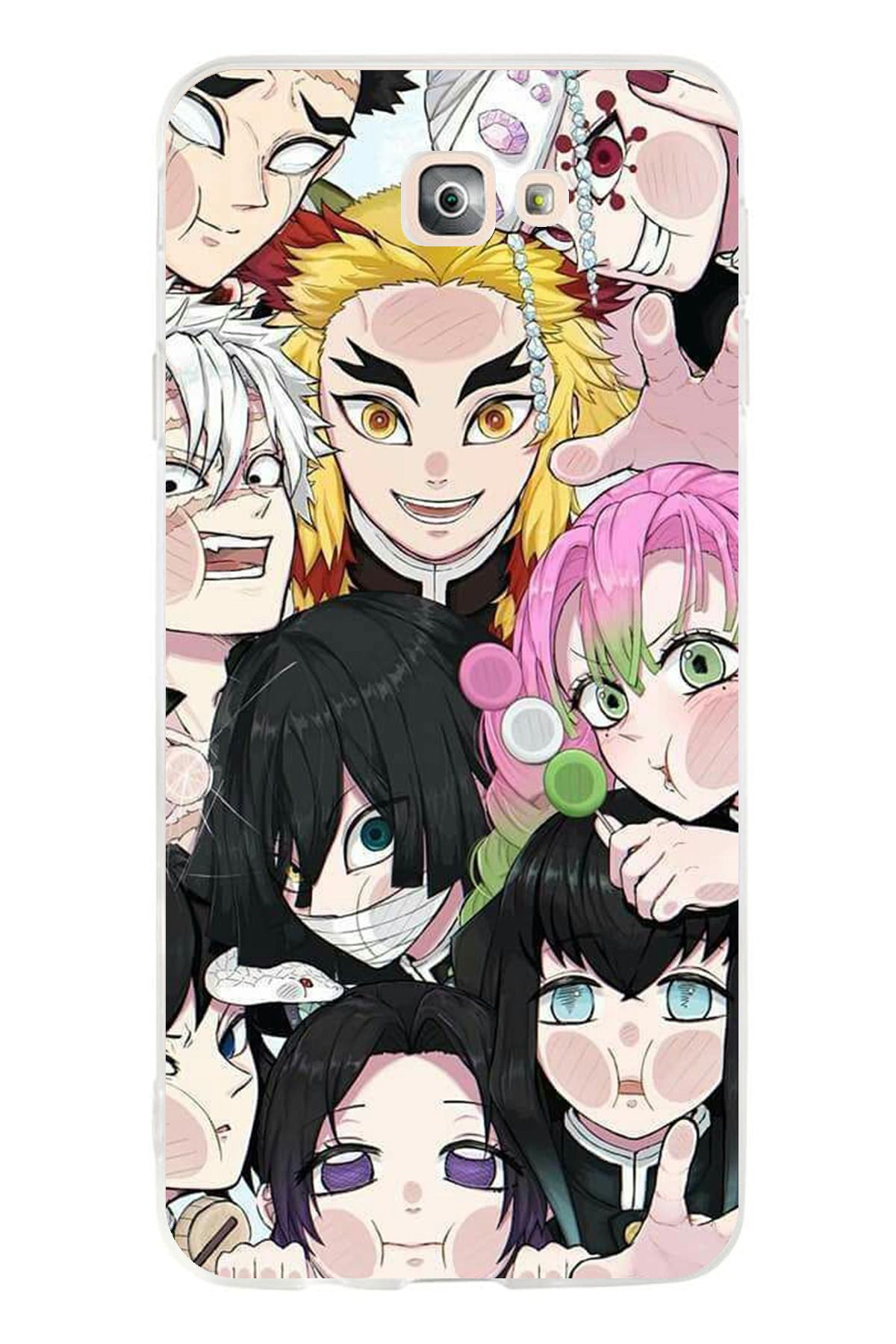 TechTree Samsung Galaxy J7 Prime Uyumlu Demon Slayer Manga Şeffaf Silikon Kılıf