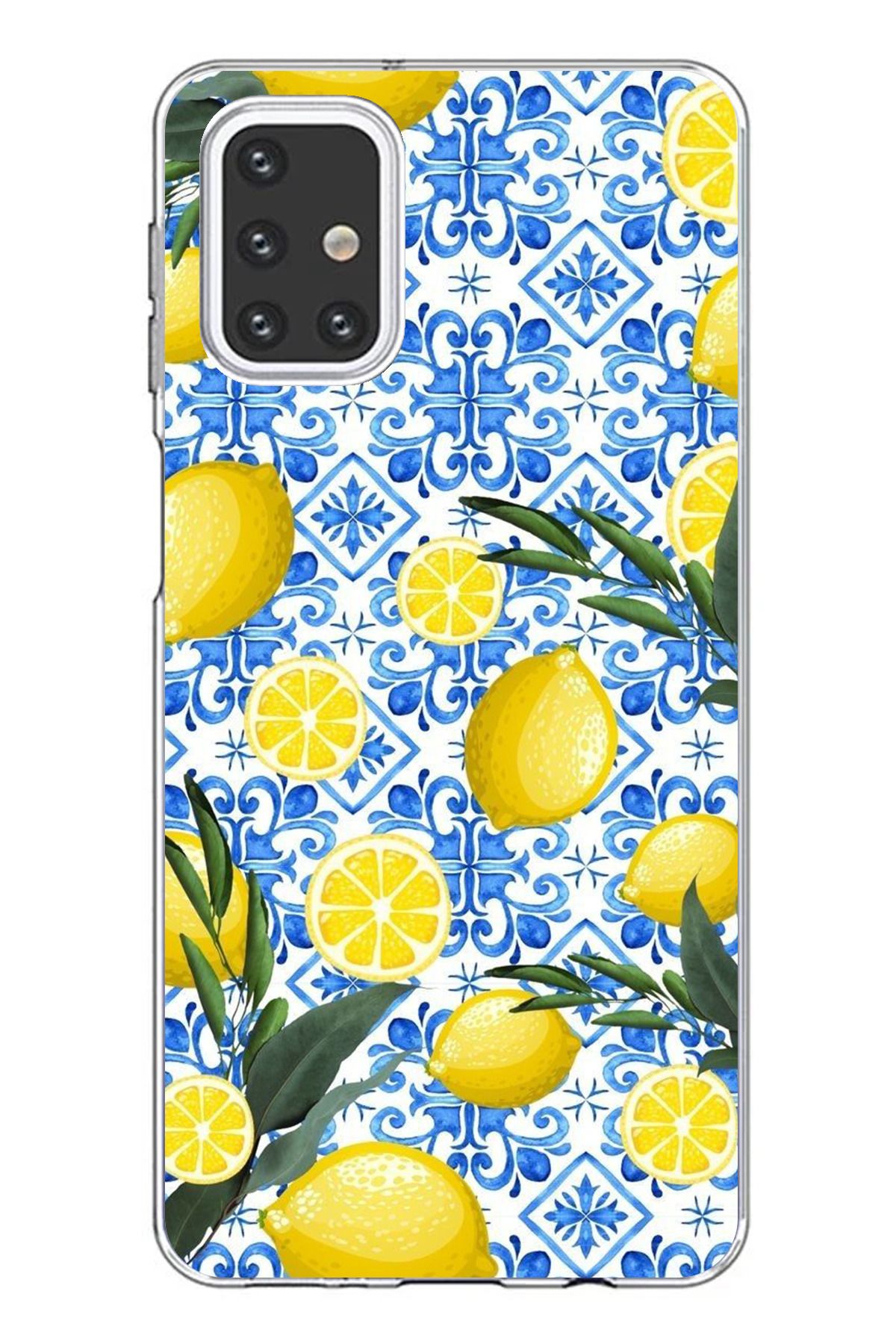 TechTree Samsung Galaxy M31S Uyumlu Limon Sulu Boya Şeffaf Silikon Kılıf