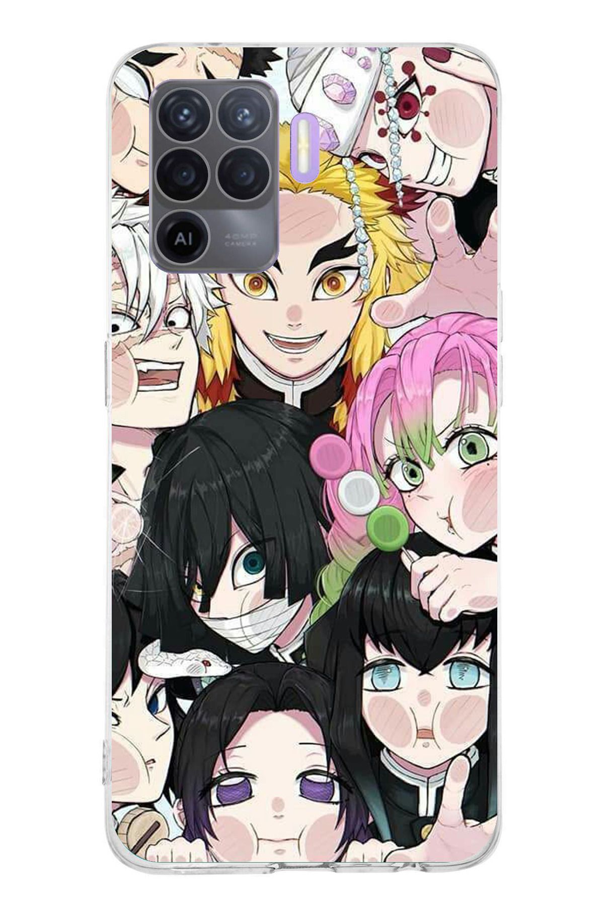 TechTree Oppo Reno 5 Lite Uyumlu Demon Slayer Manga Şeffaf Silikon Kılıf