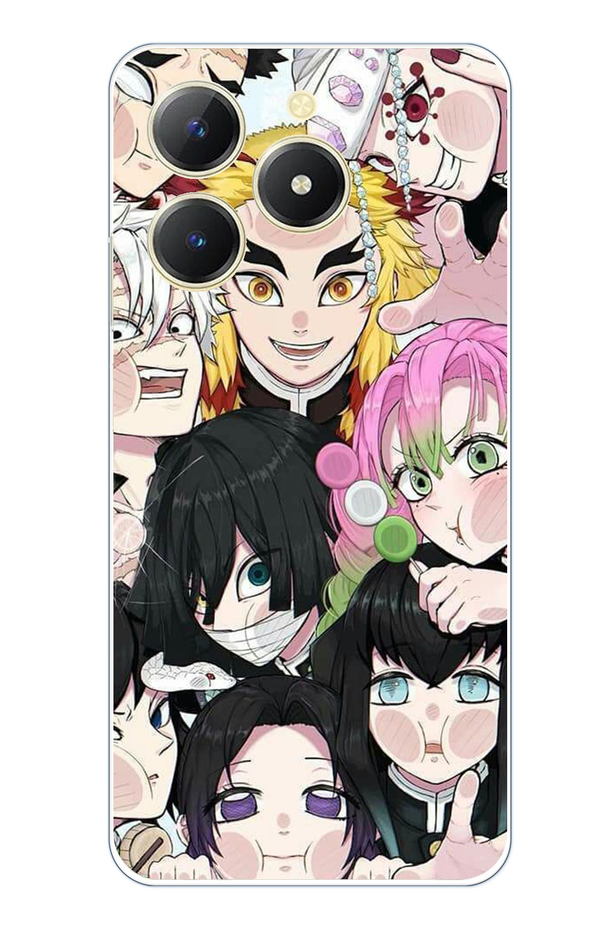 TechTree Realme C61 Uyumlu Demon Slayer Manga Şeffaf Silikon Kılıf