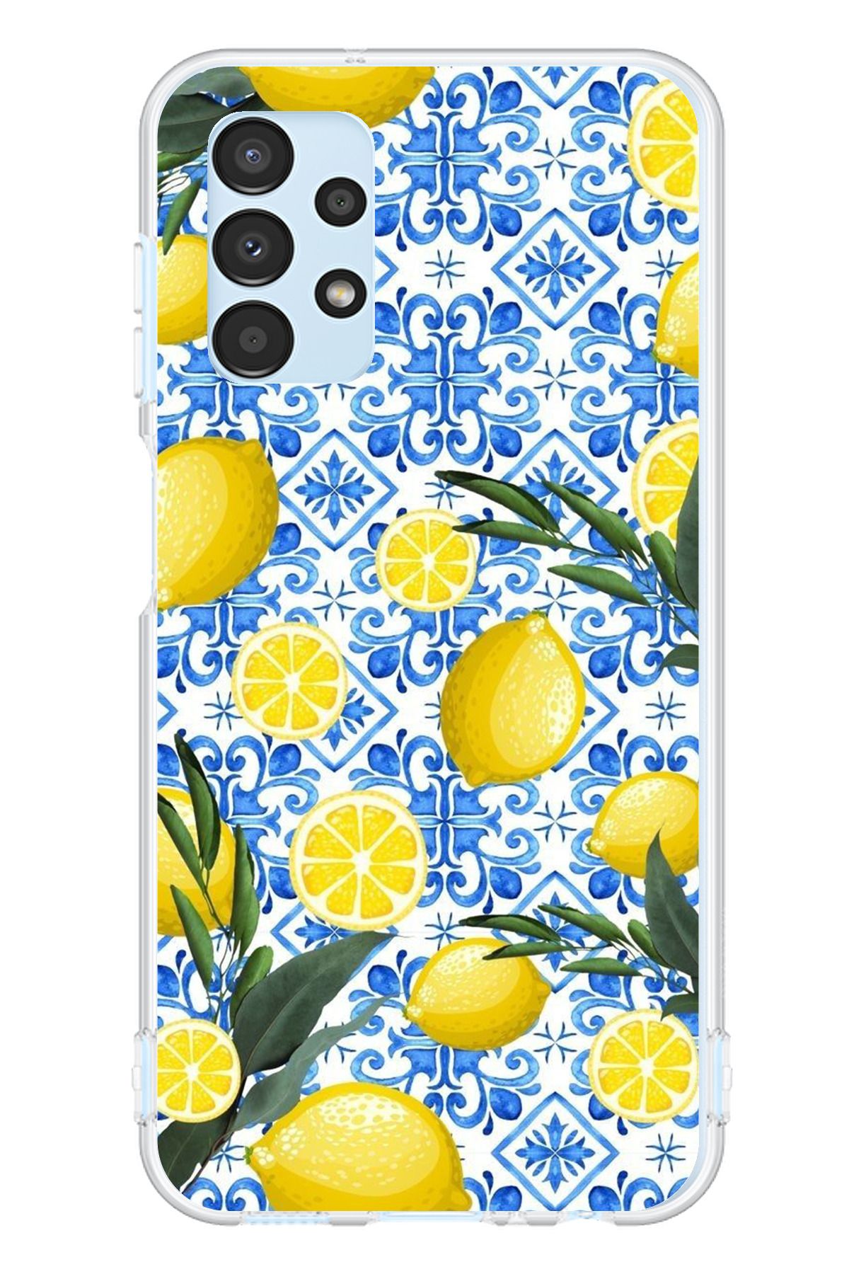 TechTree Samsung Galaxy A13 Uyumlu Limon Sulu Boya Şeffaf Silikon Kılıf
