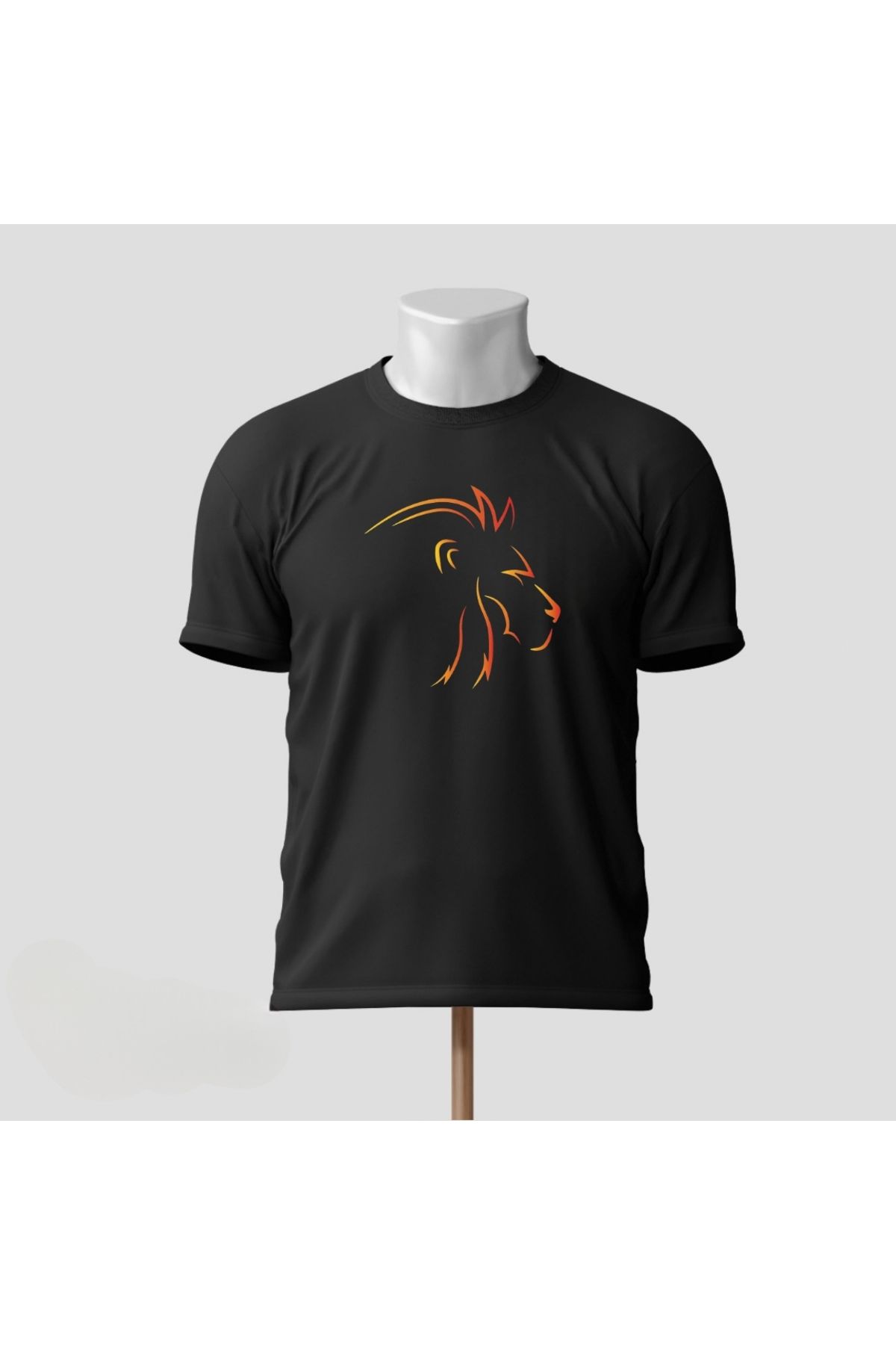 SARI ASLAN TEMALI TSHIRT %100 PAMUK
