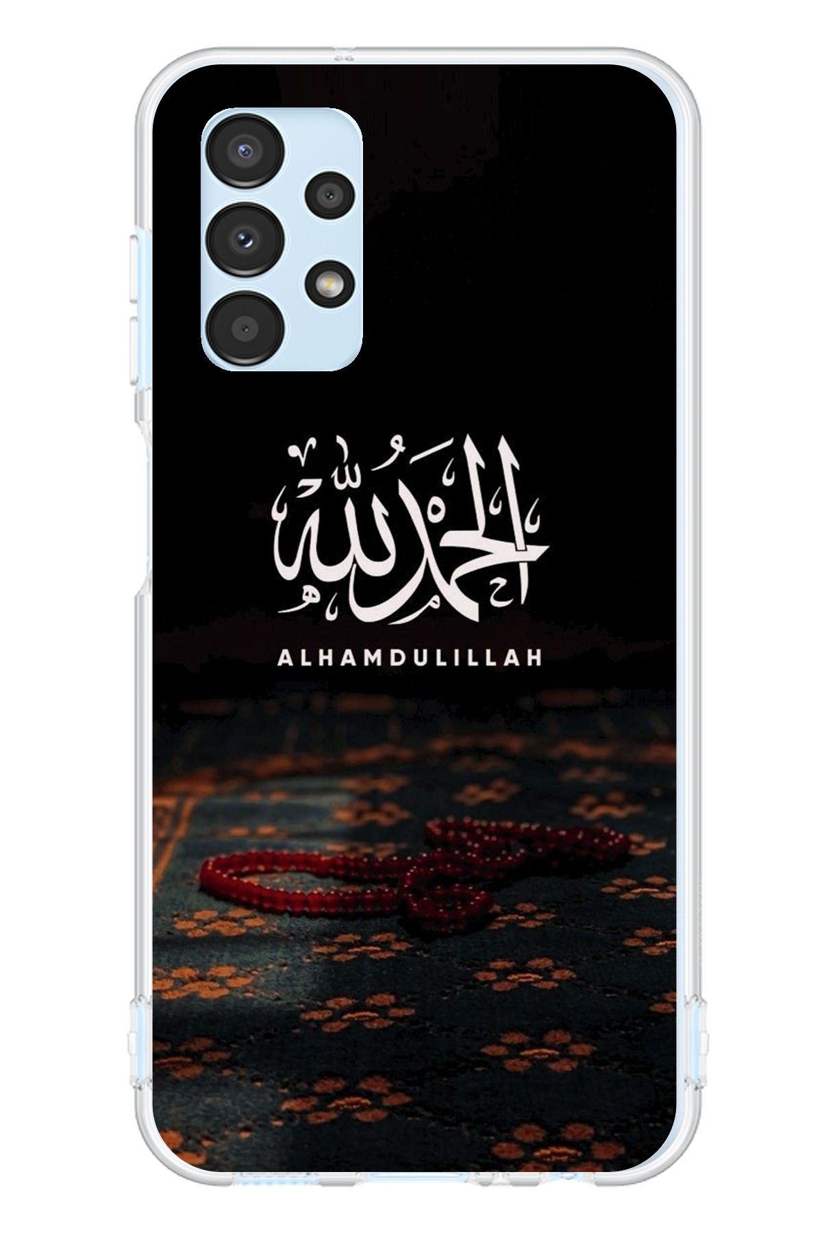 TechTree Samsung Galaxy A13 Uyumlu Elhamdülillah Tesbih Şeffaf Silikon Kılıf