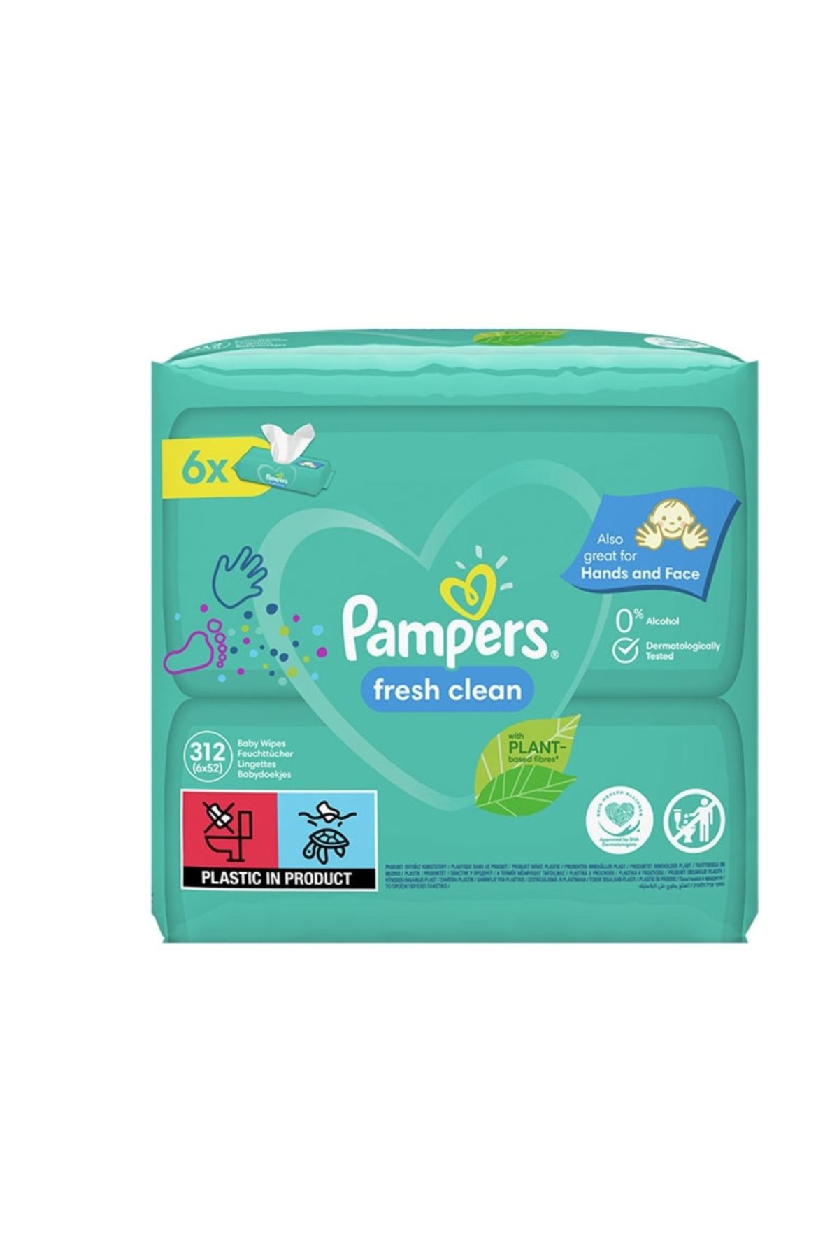 Pampers Fresh Clean Servetele Umede, 6 Pachete X 52, 312 Buc - One Size