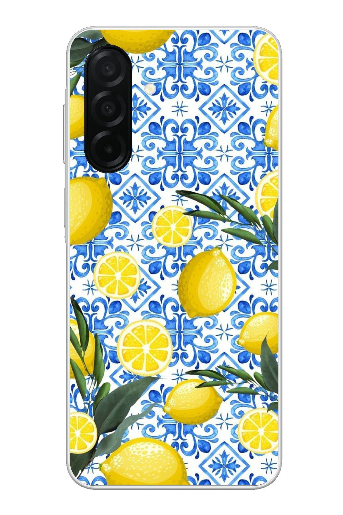 TechTree Samsung Galaxy A26 Uyumlu Limon Sulu Boya Şeffaf Silikon Kılıf