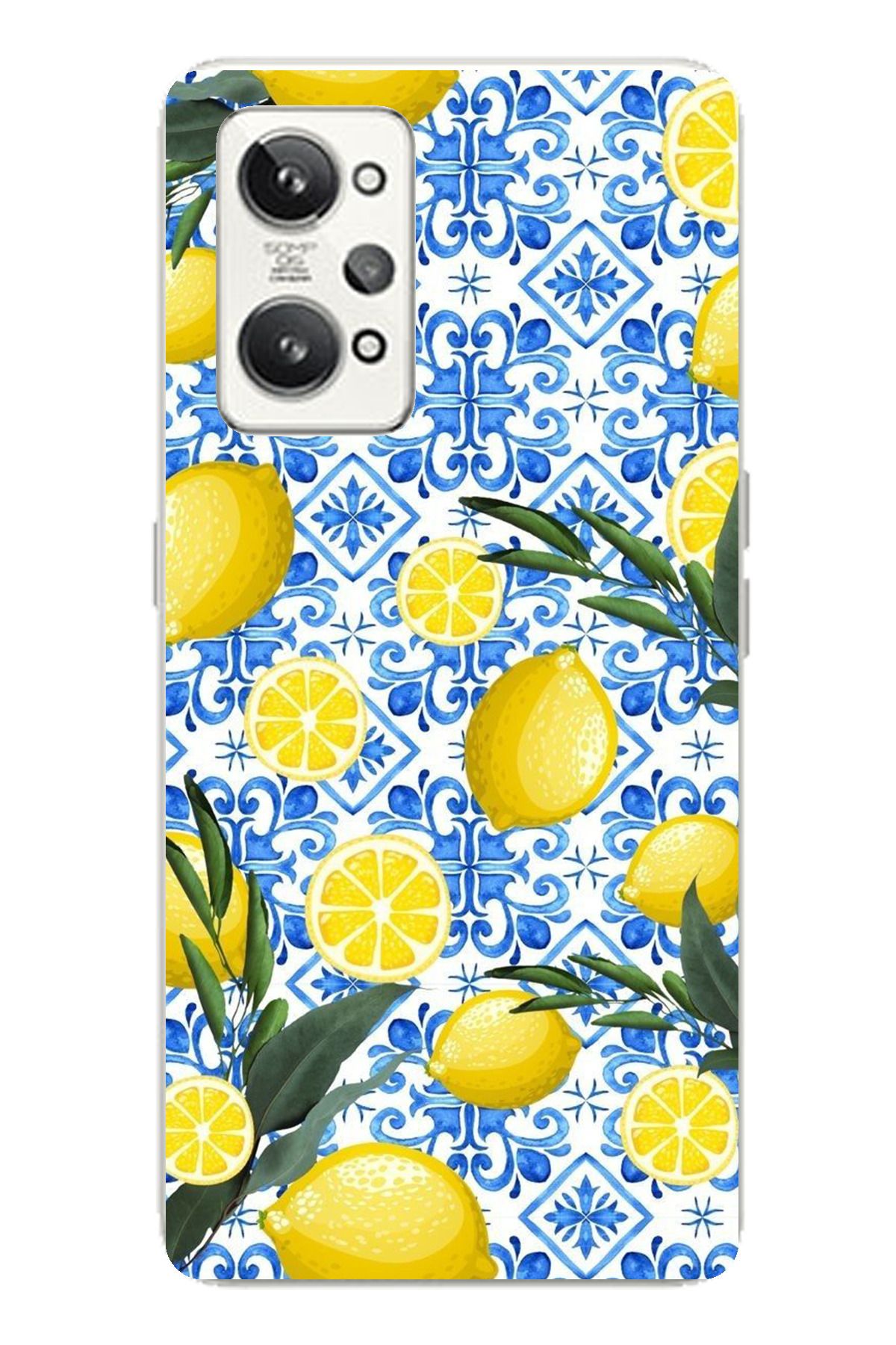 TechTree Realme GT2 Pro Uyumlu Limon Sulu Boya Şeffaf Silikon Kılıf