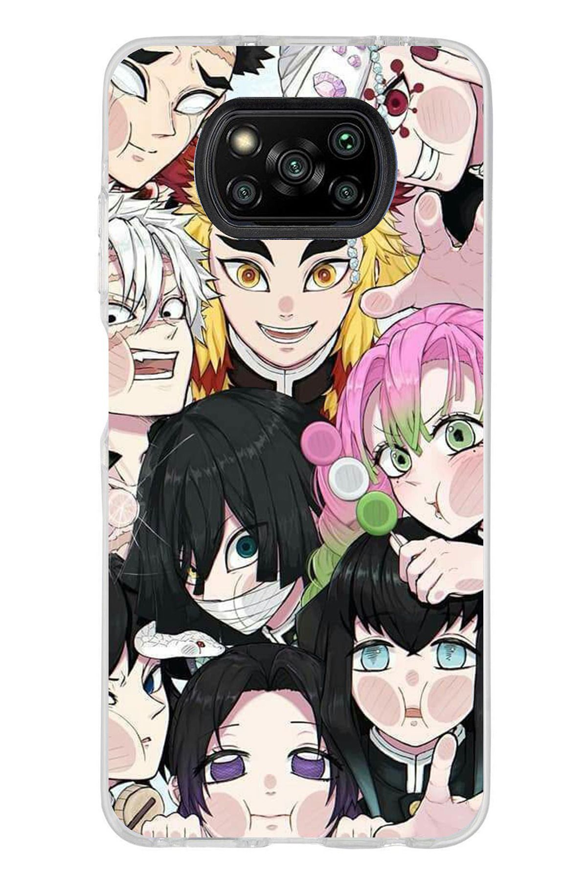 TechTree Poco X3 / NFC / PRO Uyumlu Demon Slayer Manga Şeffaf Silikon Kılıf