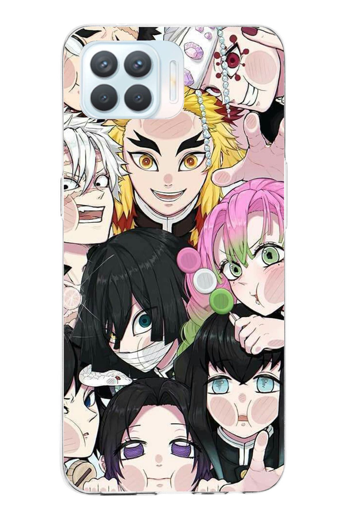 TechTree Oppo Reno 4 Lite Uyumlu Demon Slayer Manga Şeffaf Silikon Kılıf