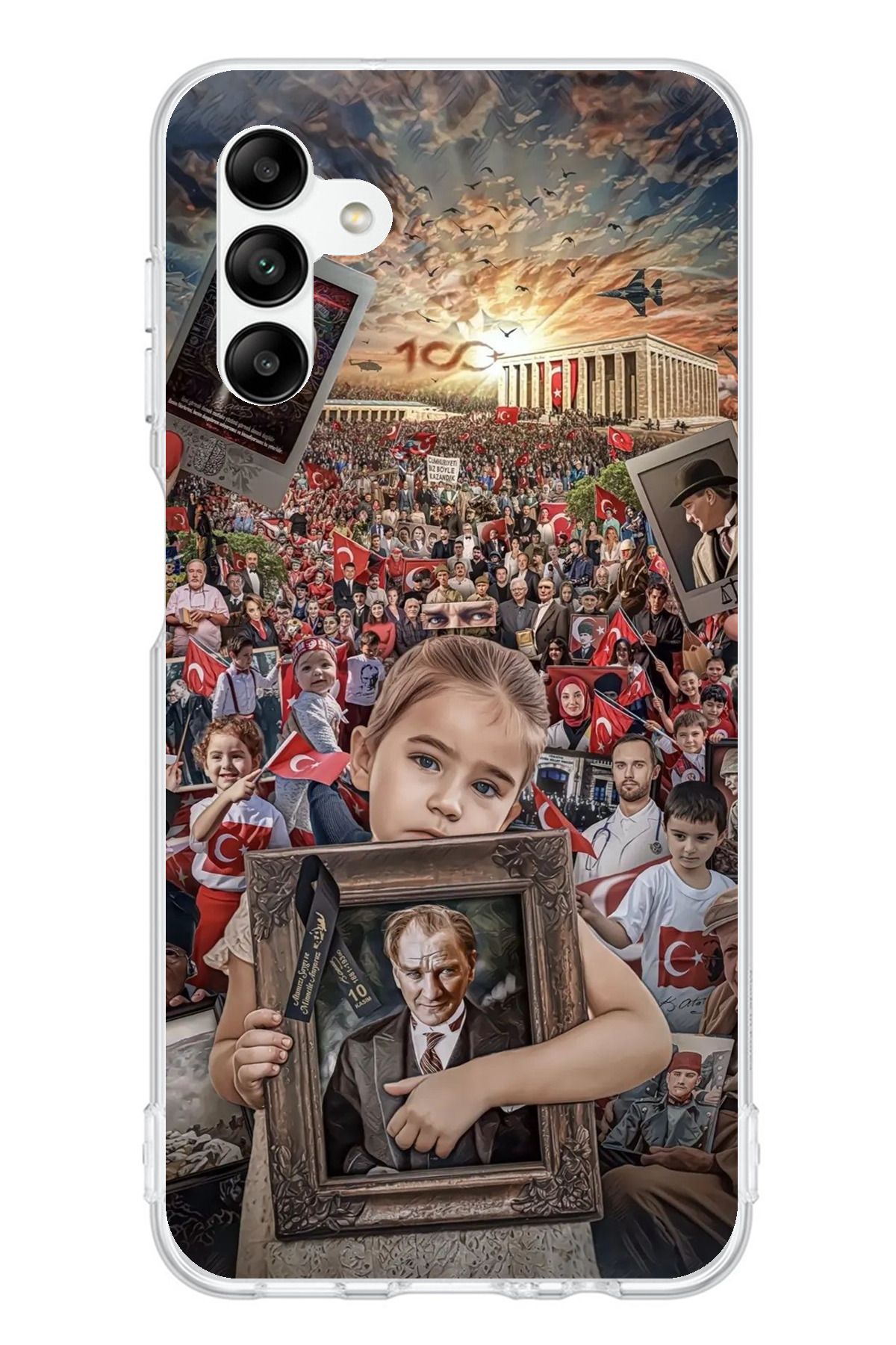 TechTree Samsung Galaxy A04s Uyumlu Anıtkabir Atatürk Portre Şeffaf Silikon Kılıf