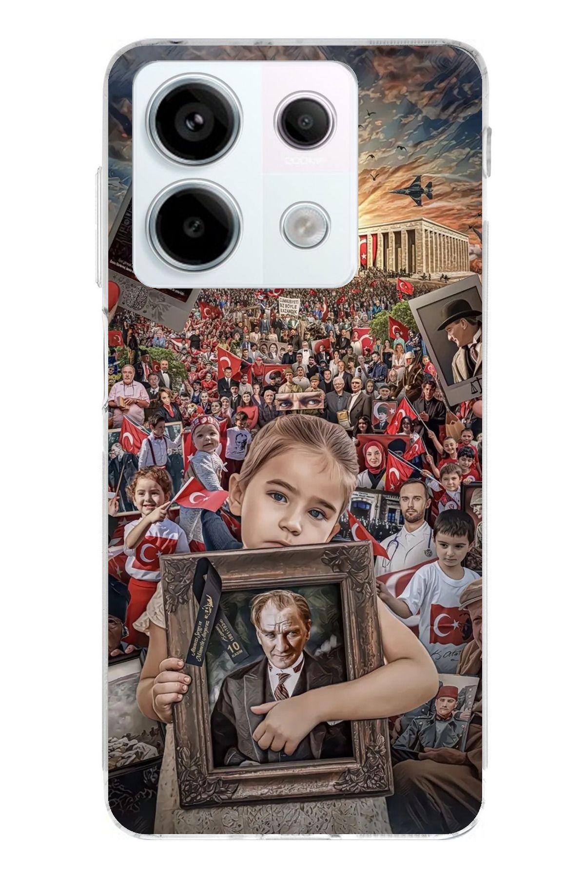 TechTree Redmi Note 13 PRO 5G Uyumlu Anıtkabir Atatürk Portre Şeffaf Silikon Kılıf
