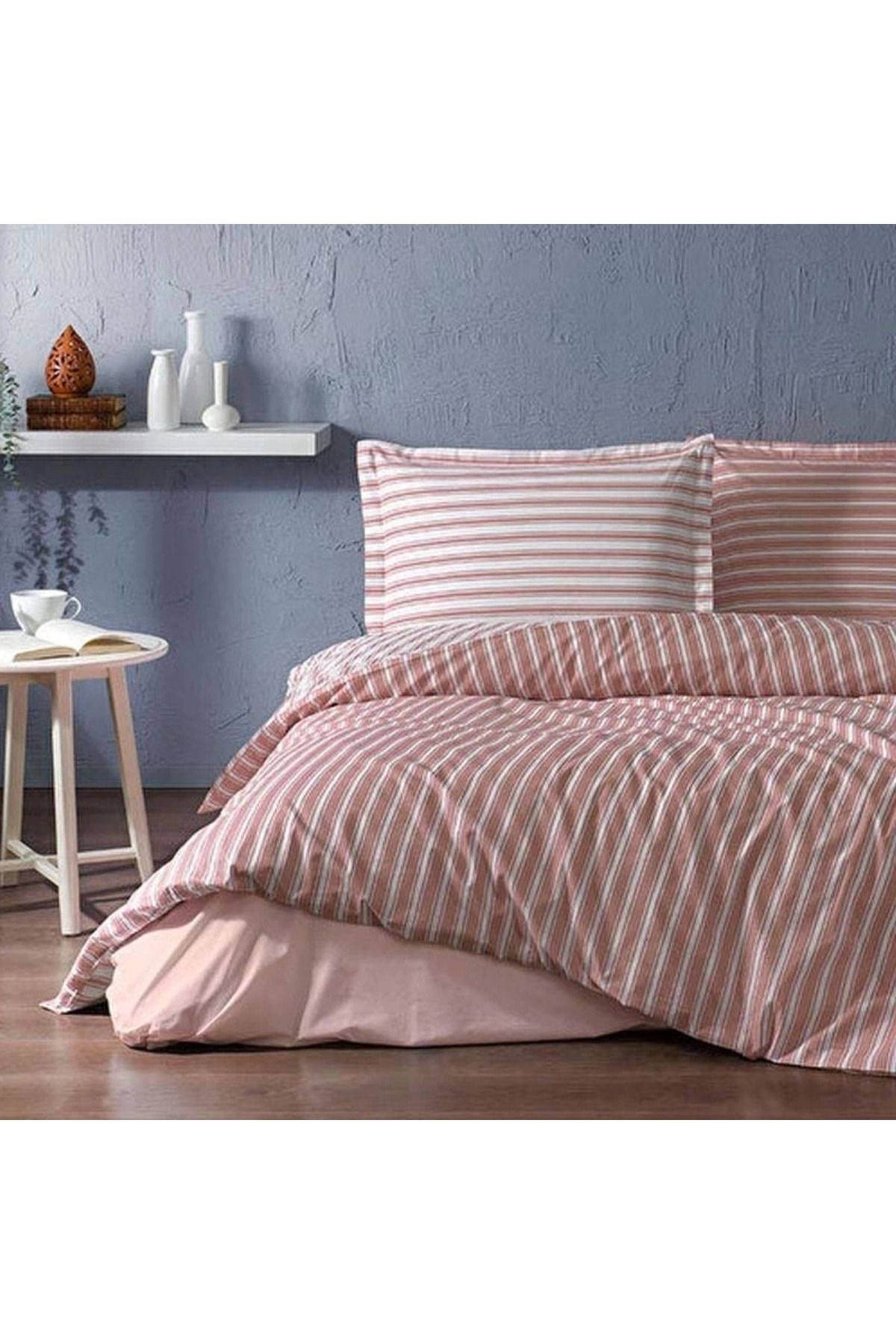 MELFSHOP Özdilek Çift Kişilik Ranforce Nevresim Takımı Trioline Tarçın