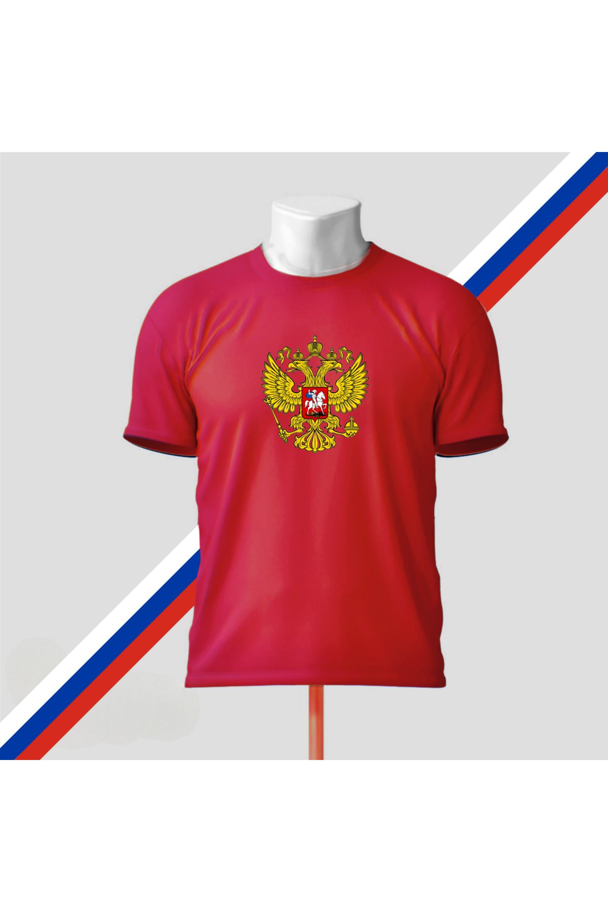 SARI RUSSIA RUSYA ARMA TEMALI TSHIRT %100 PAMUK