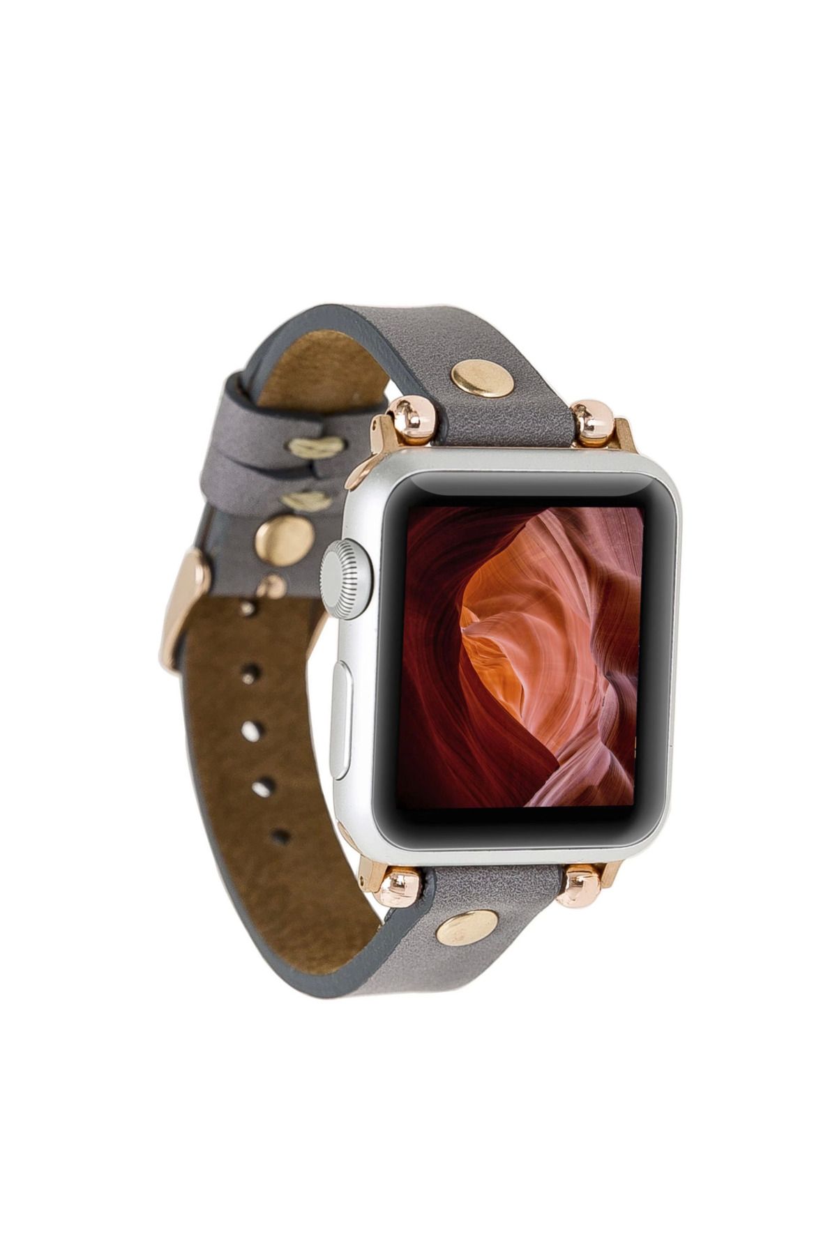 Angoravi Watch Uyumlu Deri Kordon 38-40-41mm GT RST9 Gri