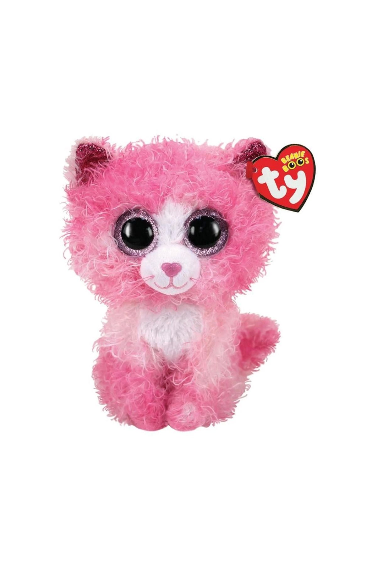 MELFSHOP Ty Beanie Boos Peluş Pembe Kırpık Kedi Reagan 15 cm