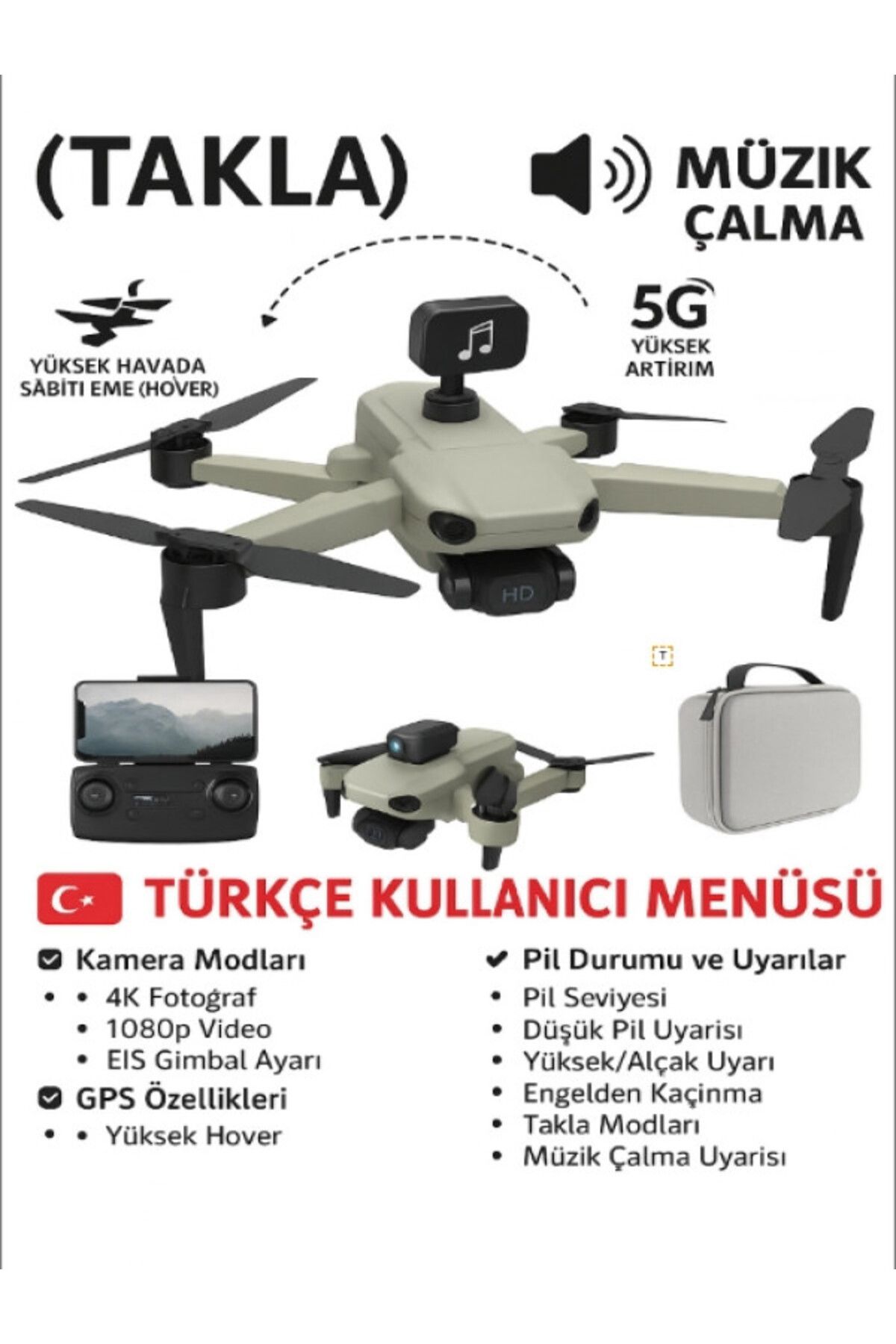 SophosTech W3Pros Full HD GPS Drone – 5G FPV, 20 dk Uçuş, Akıllı Takip, Lazer Engel Kaçınma