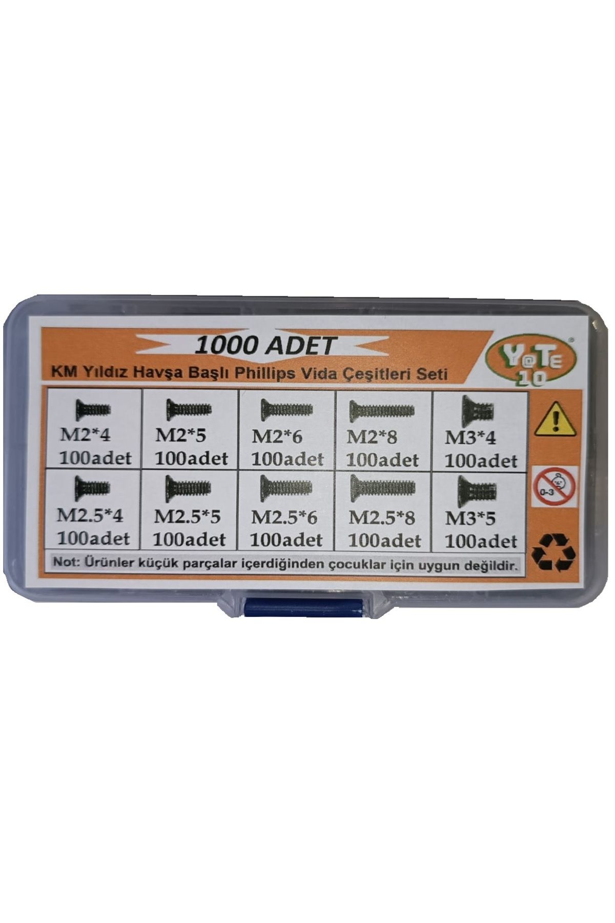 YATE10 Laptop Vida Seti 1000 Adet Kutulu