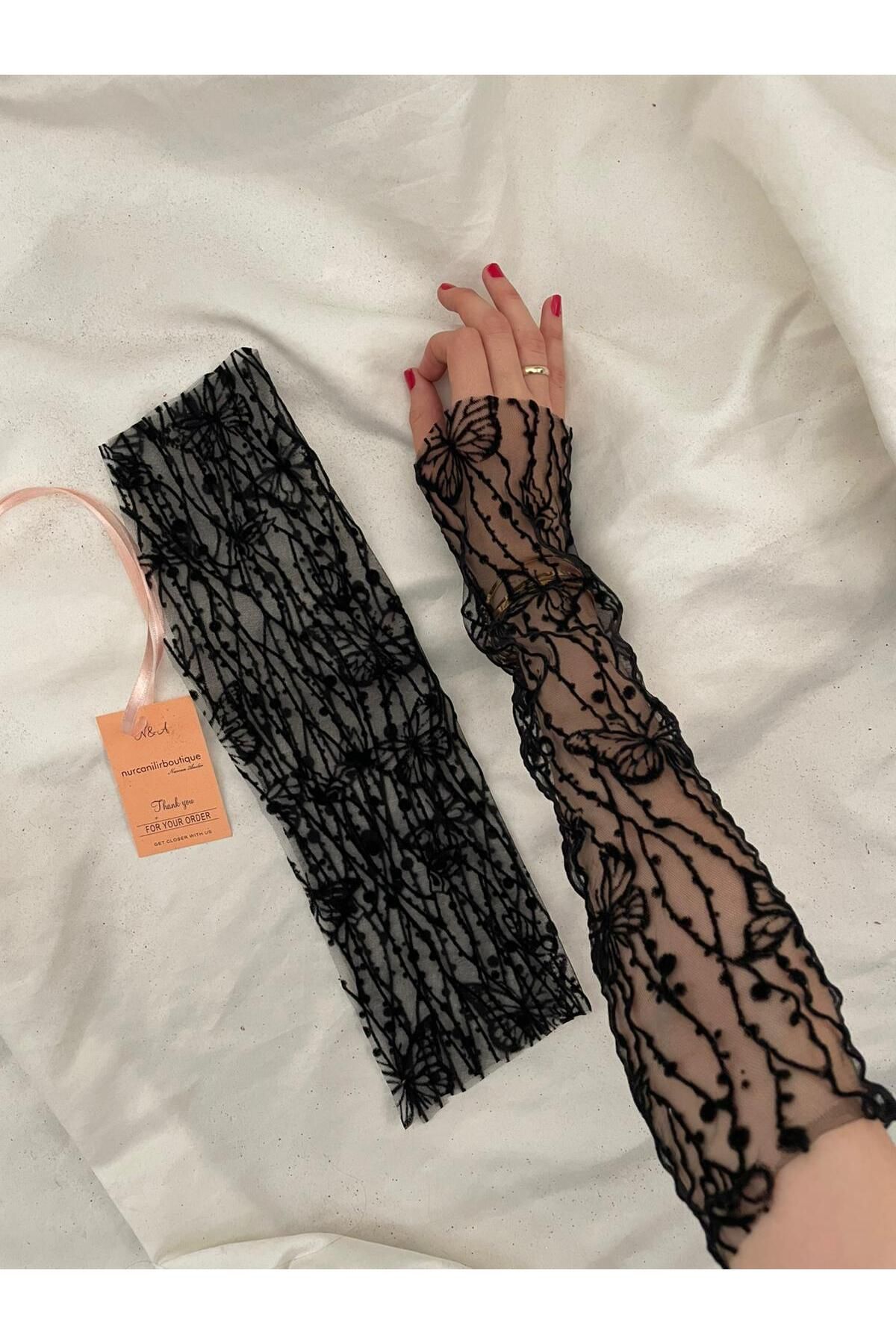 Nurcanilirboutique 3D KELEBEK DESENLİ ELDİVEN KOLLUK