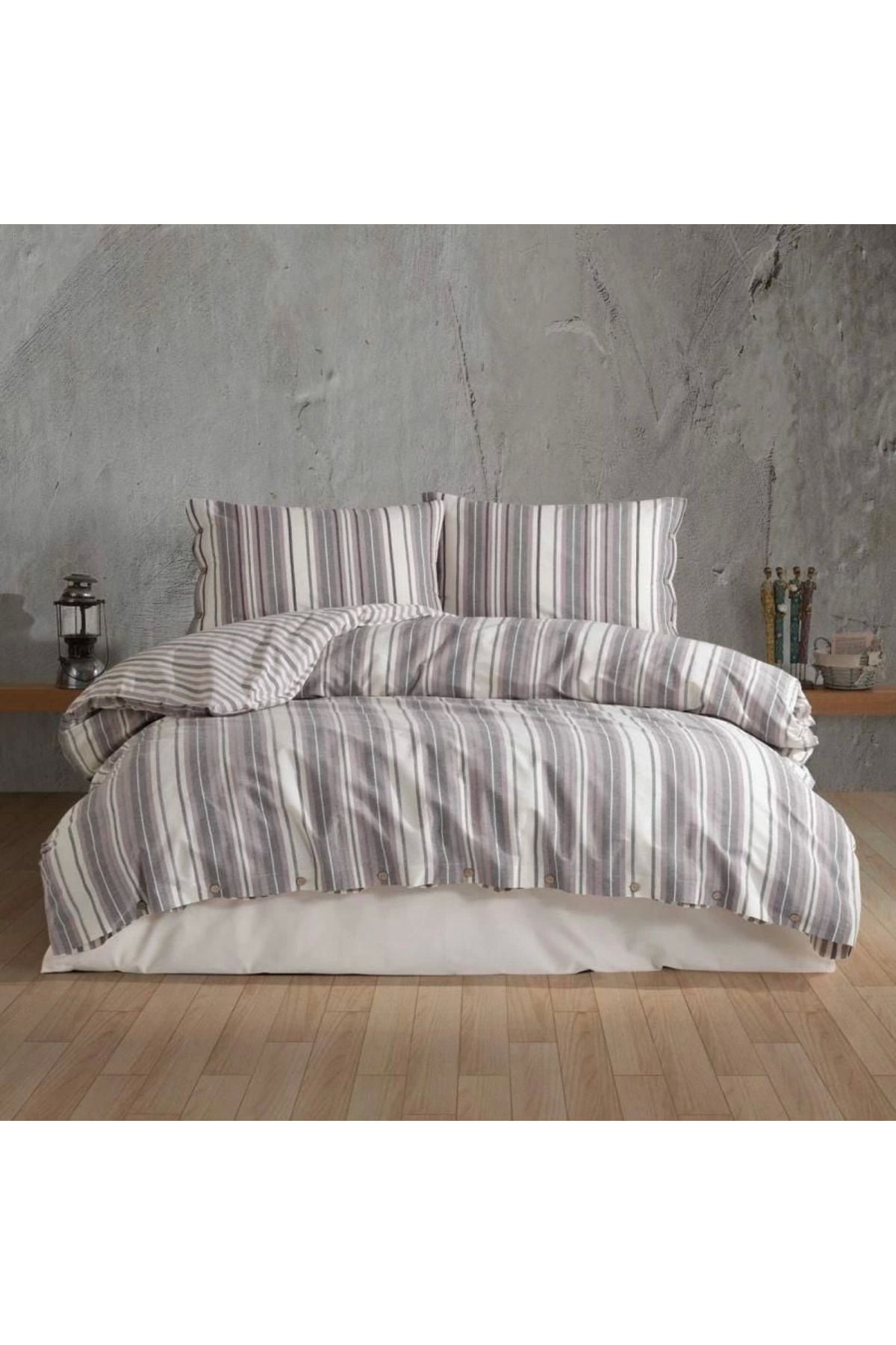 Angoravi Clasy Butik Native Serisi Çift Kişilik Nevresim Takımı Rune v1 Lila