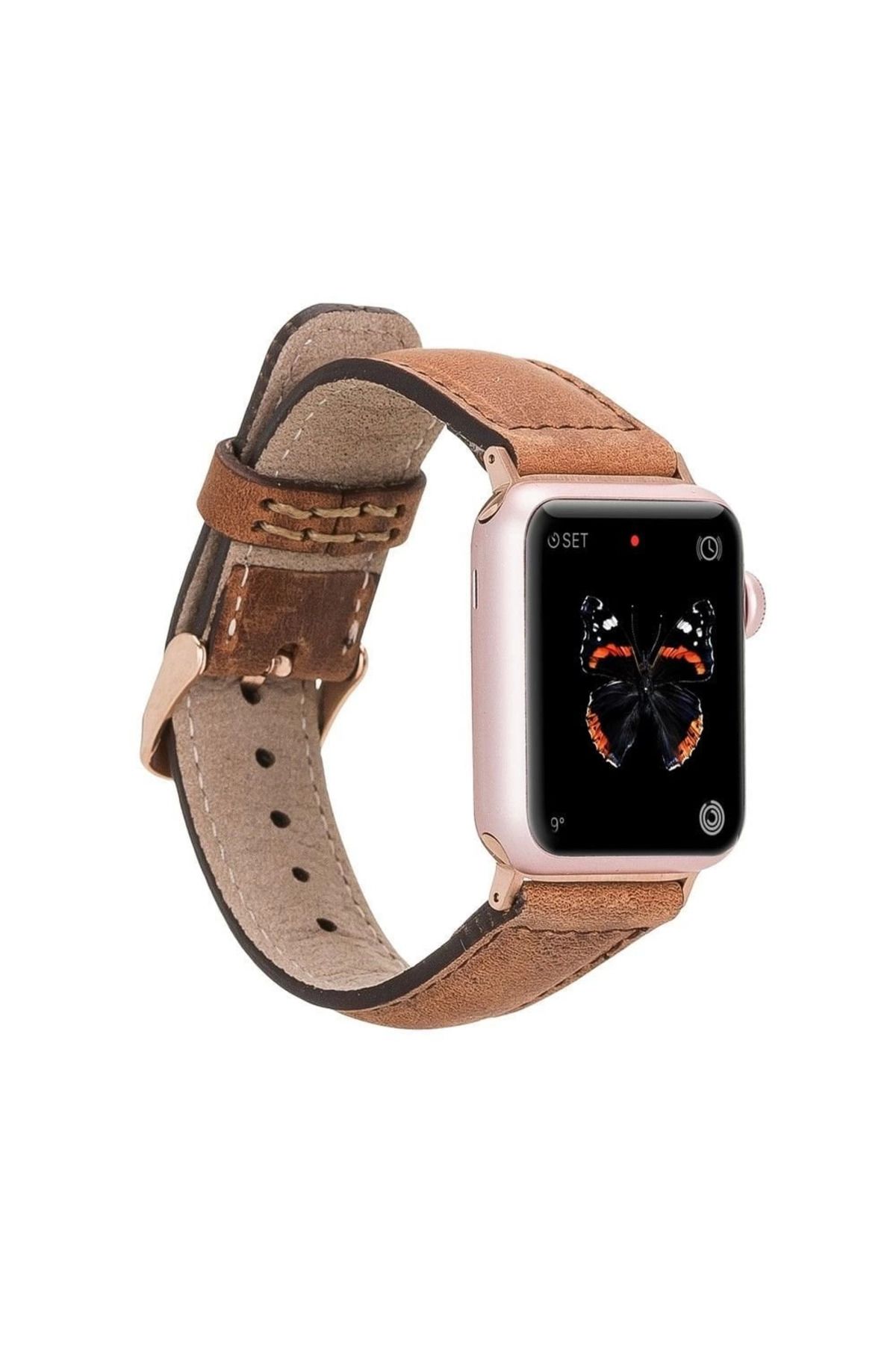 Angoravi Watch Uyumlu Deri Kordon 42-44-45mm G19 Taba