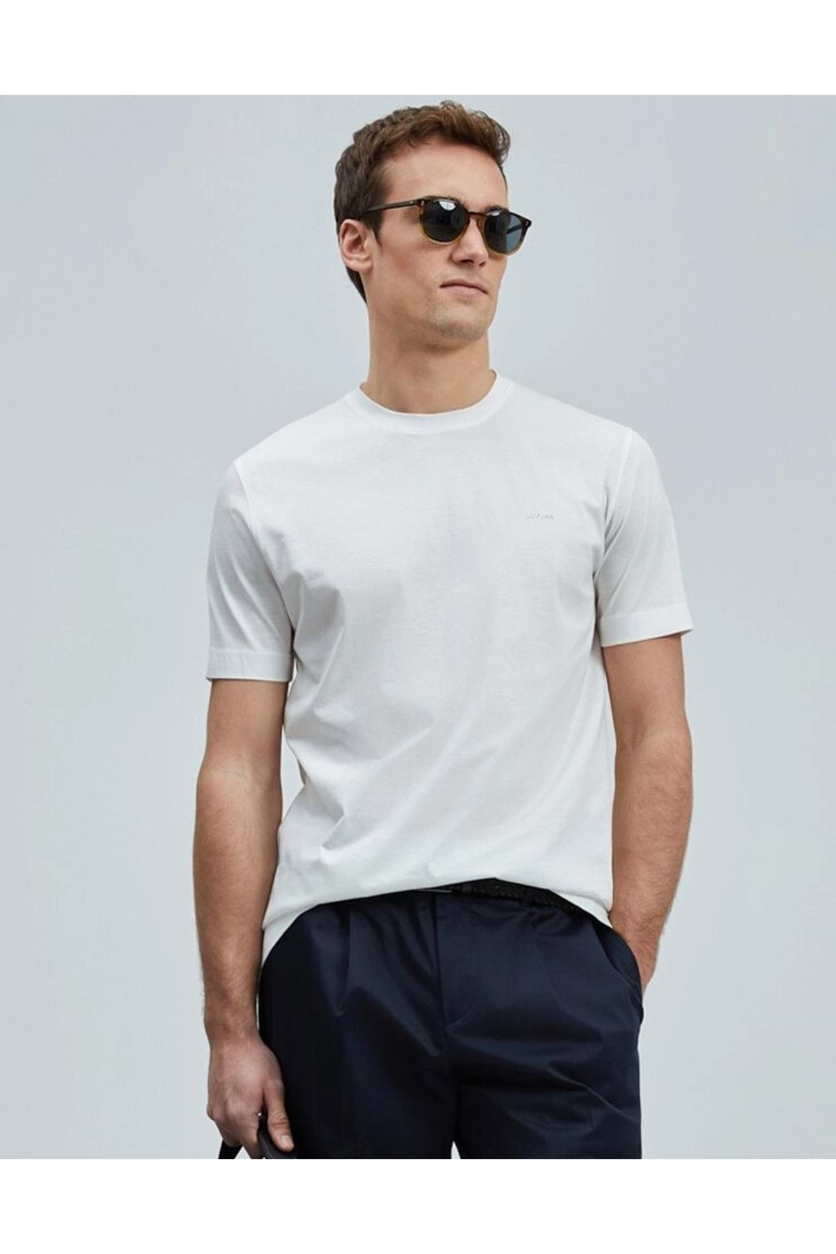 Lufian 111020262 Bran Erkek Basic Tişört Erkek T-Shirt BEYAZ