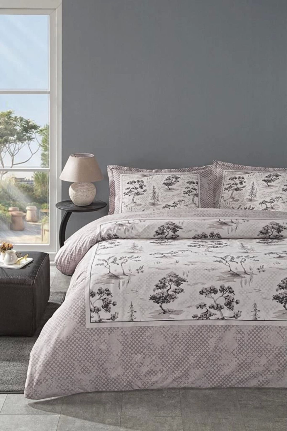 MELFSHOP Özdilek Çift Kişilik Ranforce Nevresim Takımı Toile de Jouy Pudra
