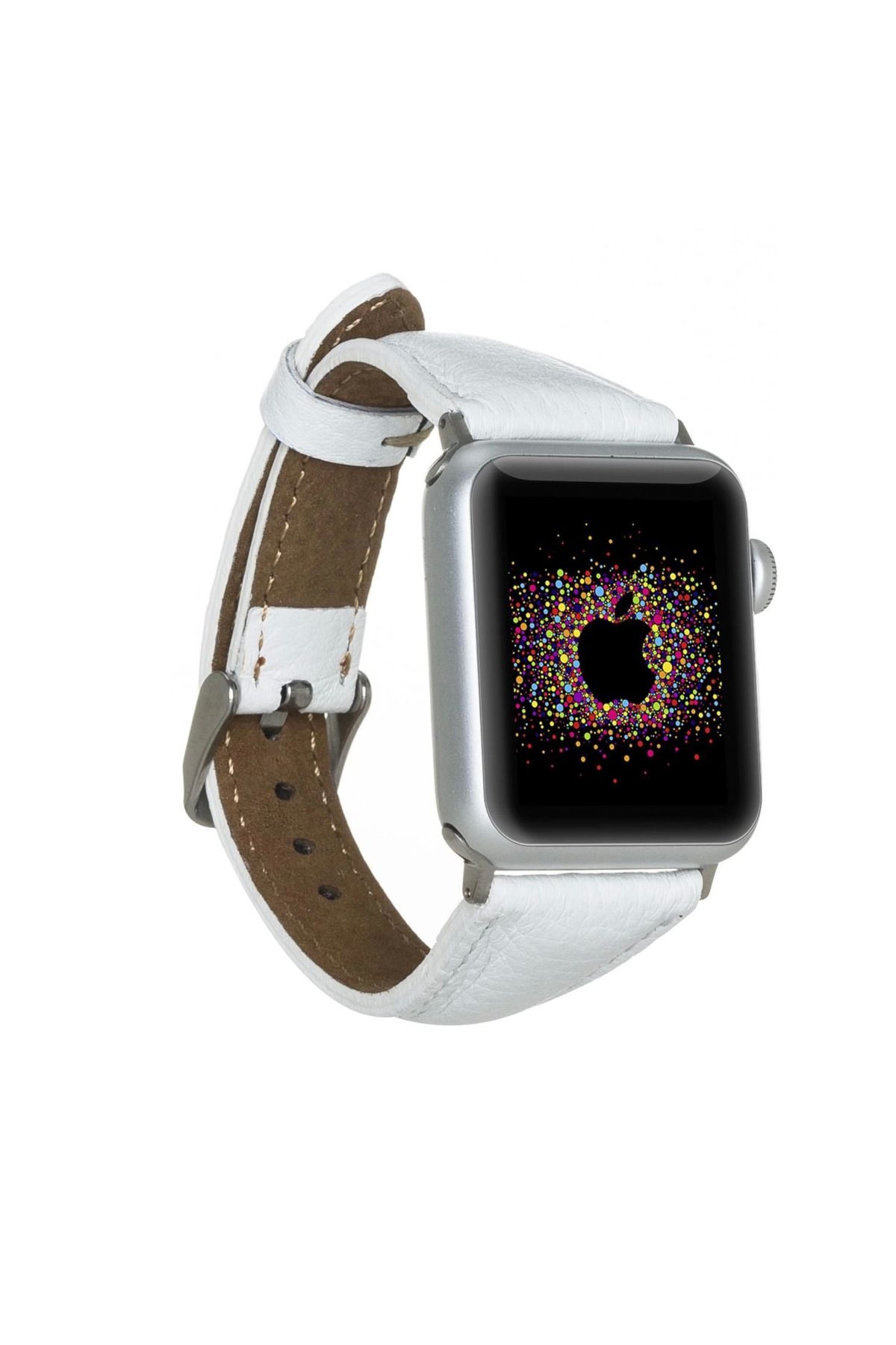Angoravi Watch Uyumlu Deri Kordon 38-40-41mm Slim F3 Beyaz