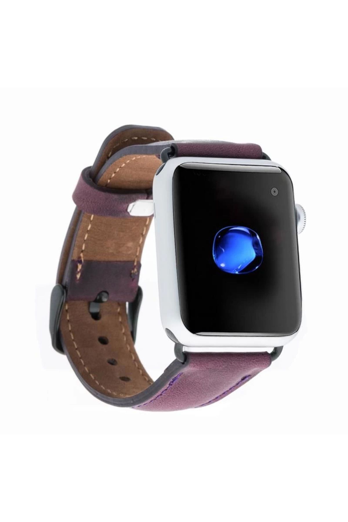 Angoravi Watch Uyumlu Deri Kordon 38-40-41mm G7 Mor