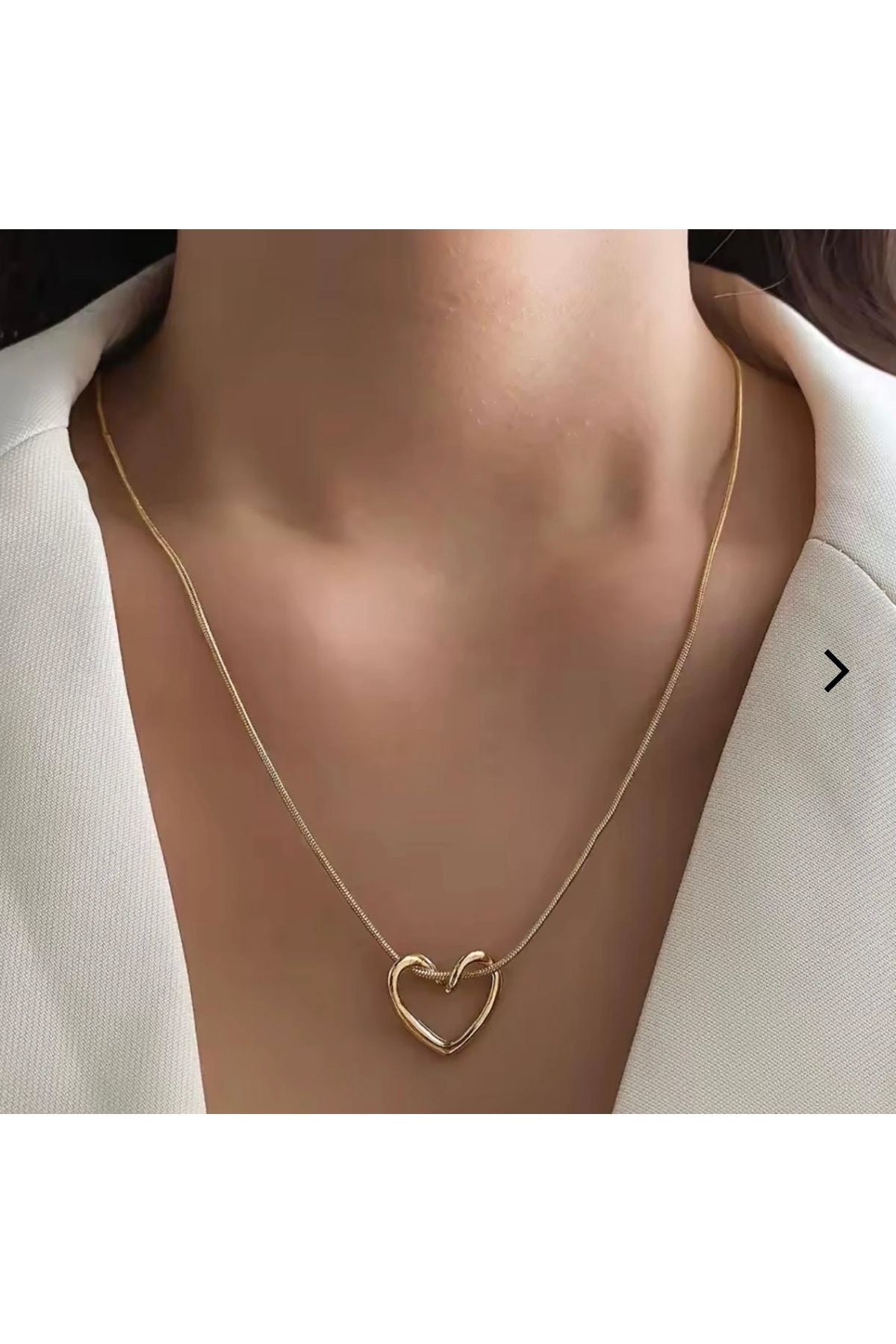 biralışveriş Kalpli gold renk Çelik kolye