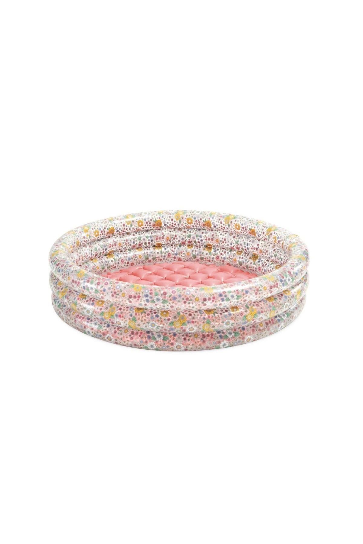 ÖYKÜ VE YİĞİT IH58427 Intex 3 Boğumlu Çiçek Desenli Bebek Havuzu 86x25cm