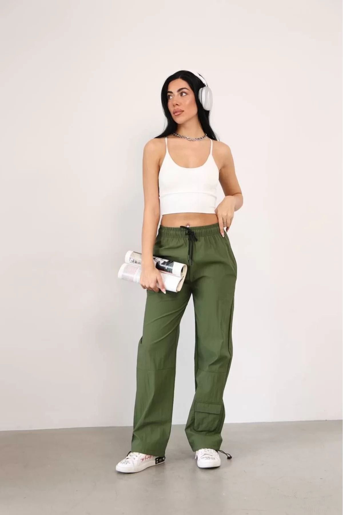 BBbutik Paraşüt Kumaş Kargo Ceplı Baggy Pantolon Eşofman