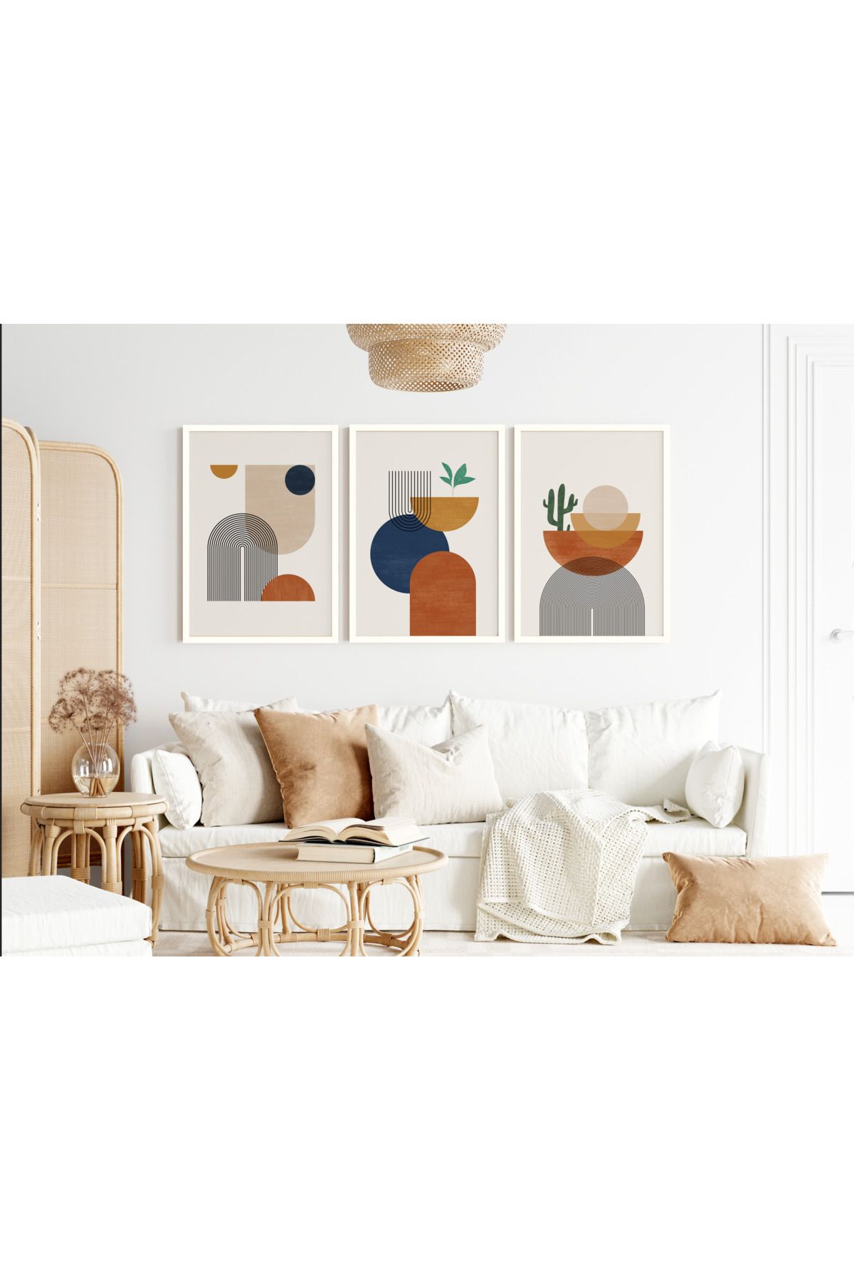 Pi Dekorasyon Modern 3'lü Dekoratif Tablo Seti - BH-2001 - Boho Wall Art