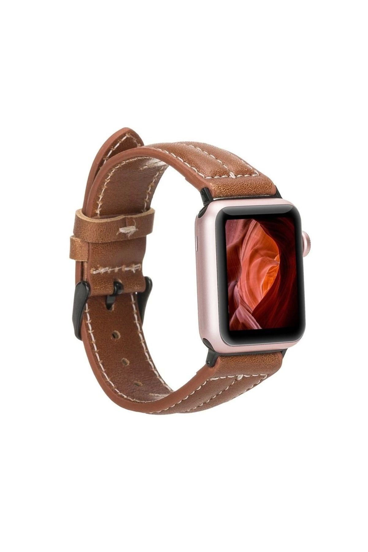Angoravi Watch Uyumlu Deri Kordon 42-44-45mm NM3-AS2 Taba