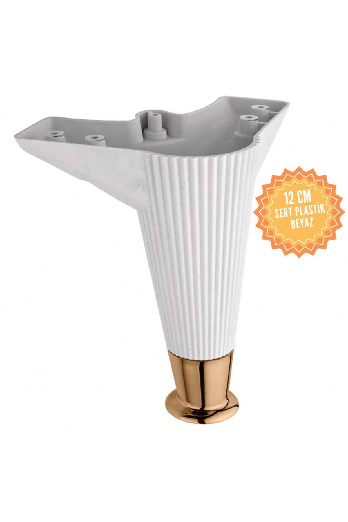 KOÇSAN Nefes Beyaz 12 Cm Plastik Mobilya Ayağı, Lüks Metal Mobilya Ayak, Koltuk, Dolap, Şifonyer Ayak