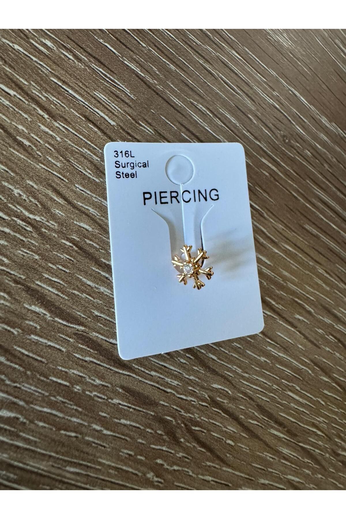 misstakıjewerly ÇELİK GOLD RENK TAŞLI PİERCİNG